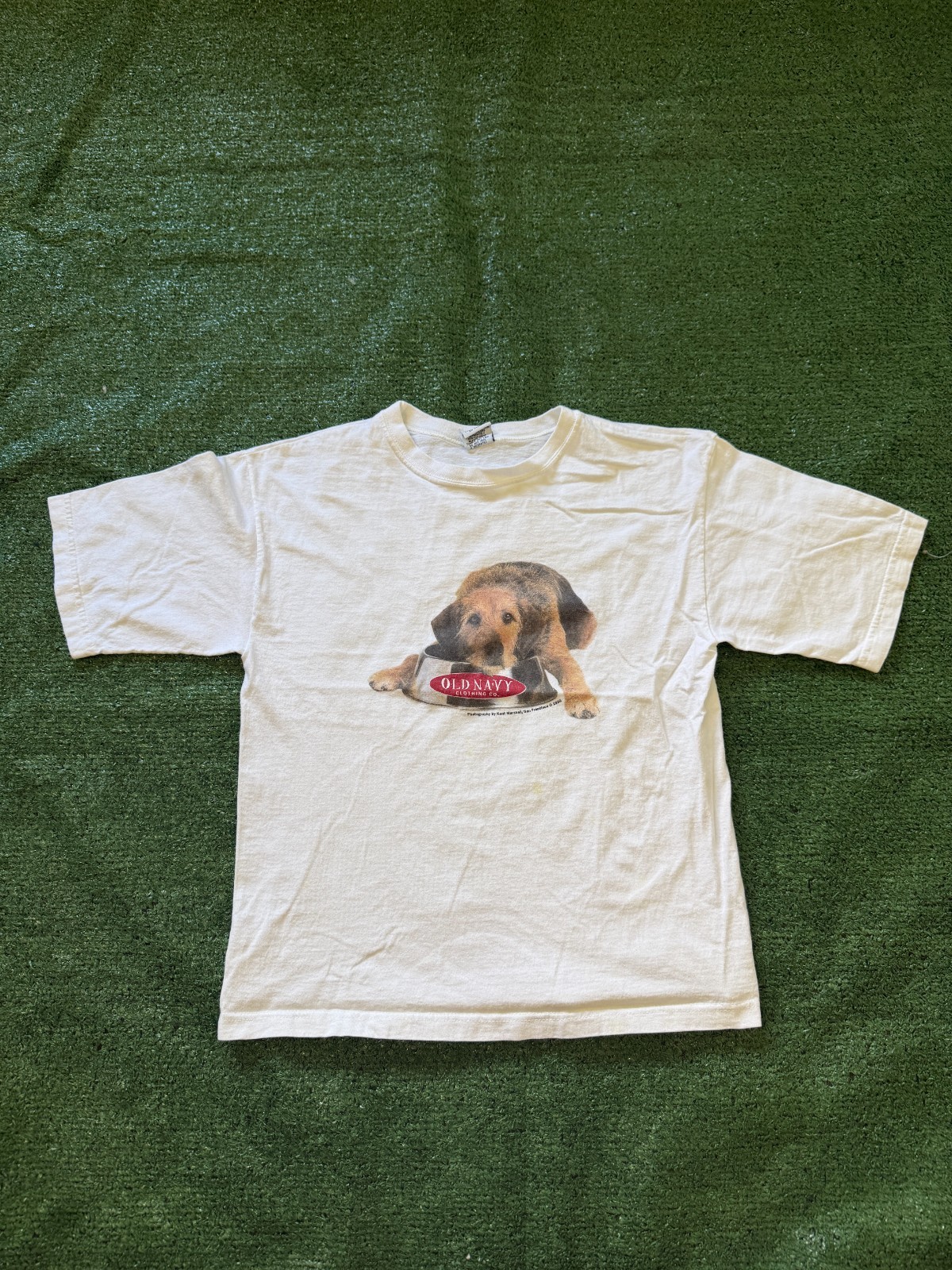 Womens Vintage Old Navy Dog 90s White Graphic T-shirt Large Cute Animal – Flaws