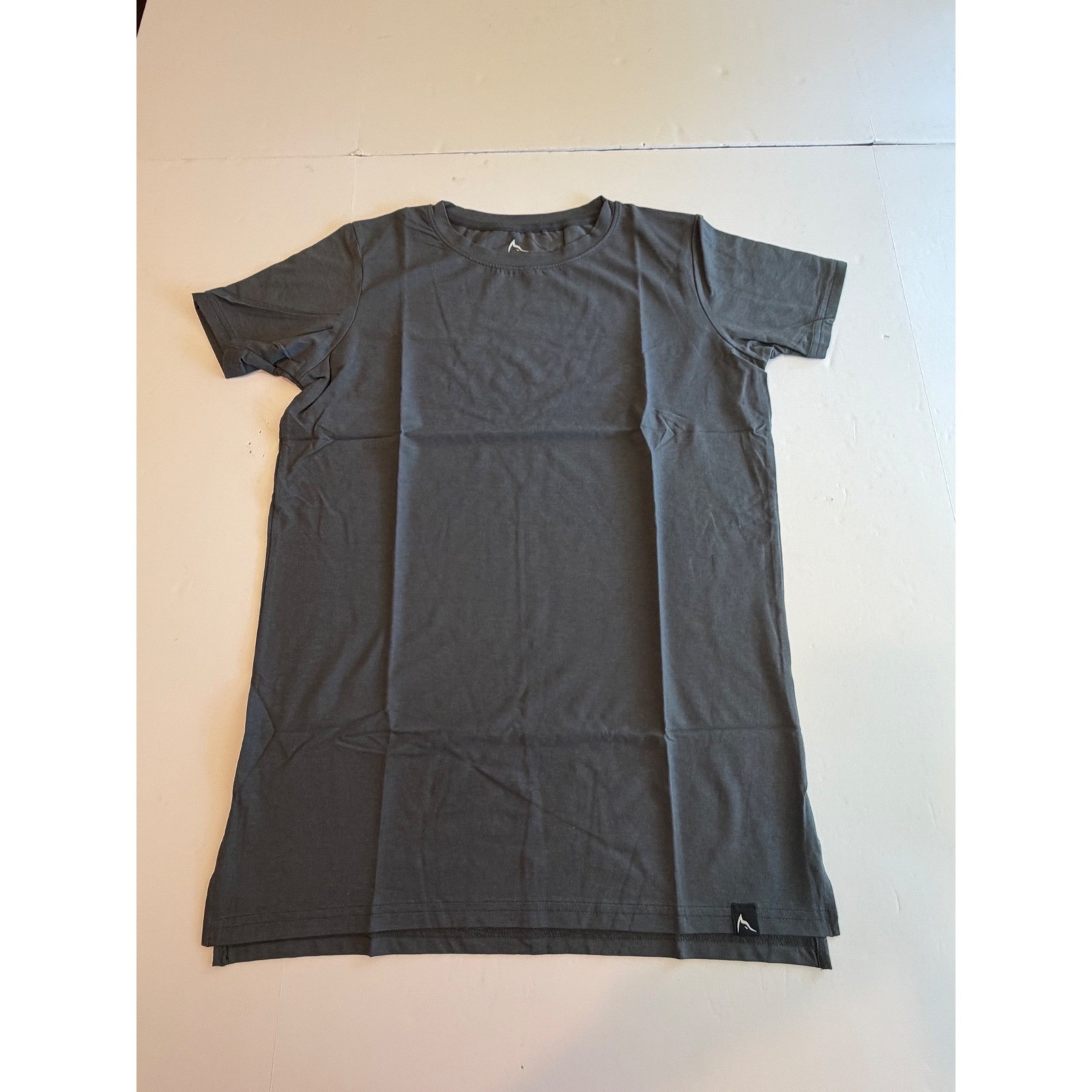 Rokwolf Mens Gray Pima Cotton Modal Spandex Longline Short Sleeve T-Shirt Size M