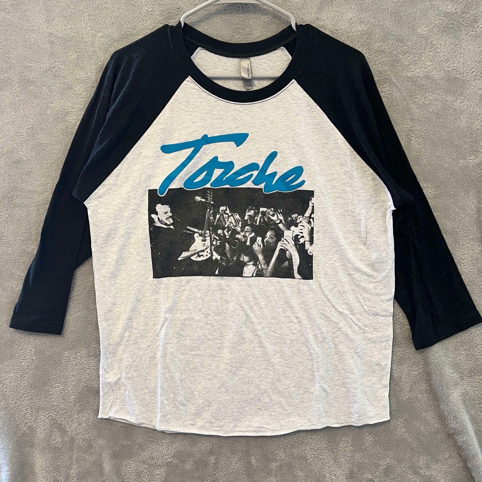 Torche size Large T-shirt Next Level Apparel Gray/black EUC 3/4 Sleeve Tee