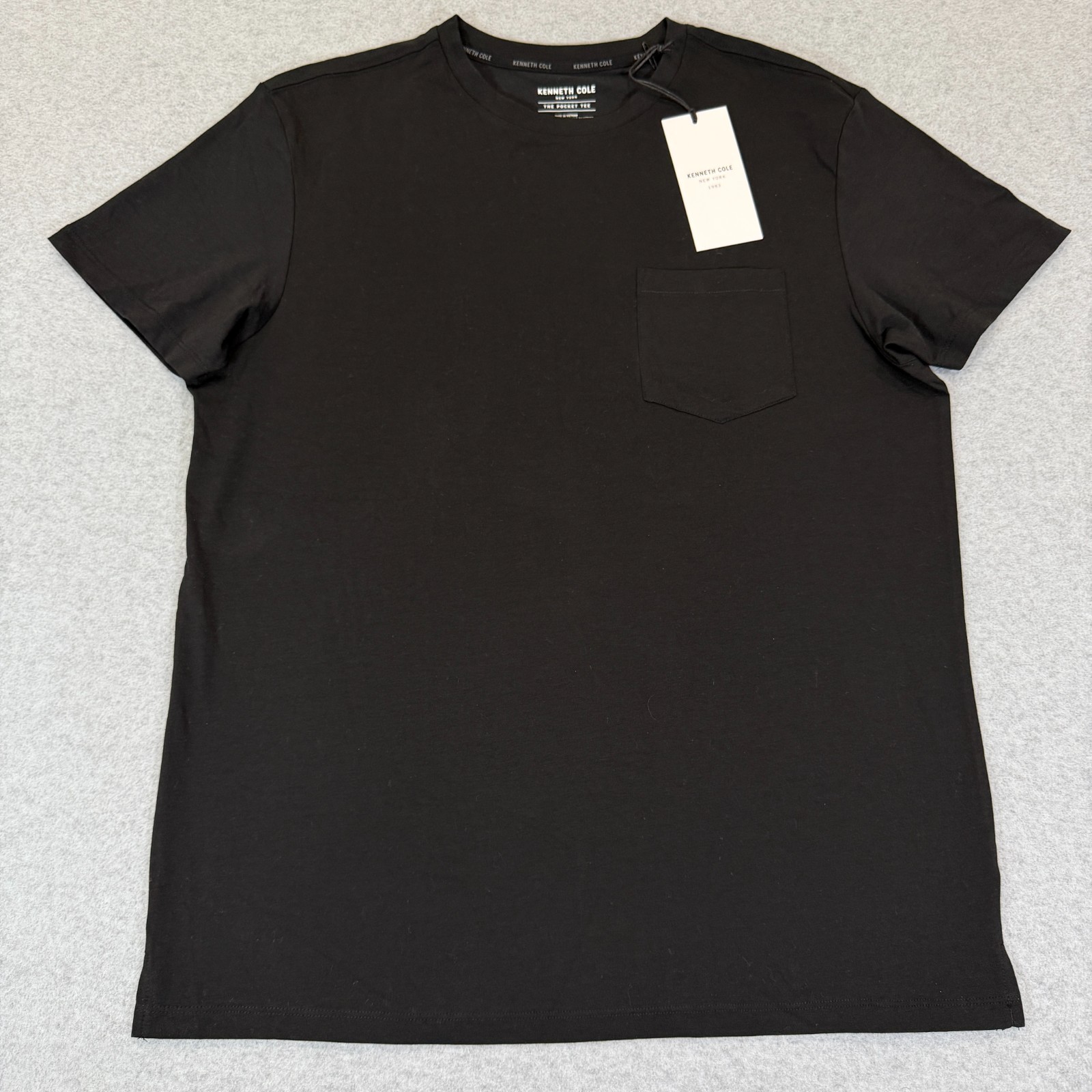 Kenneth Cole New York Men’s Short Sleeve Pocket Tee Small Black Stretch NWT