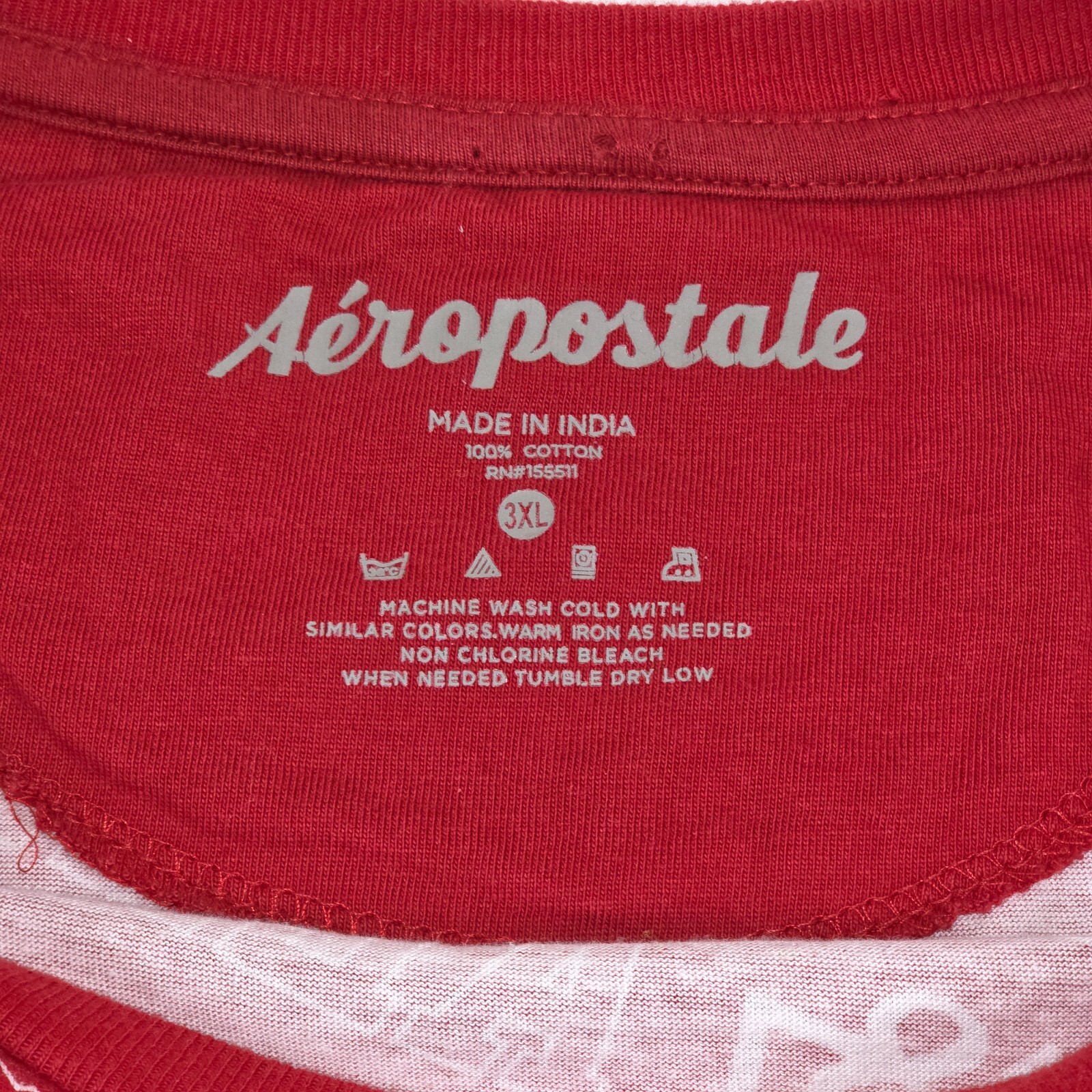 Aeropostale A87 Casual T-Shirt Men 3XL Spellout Logo All Over Print Short Sleeve