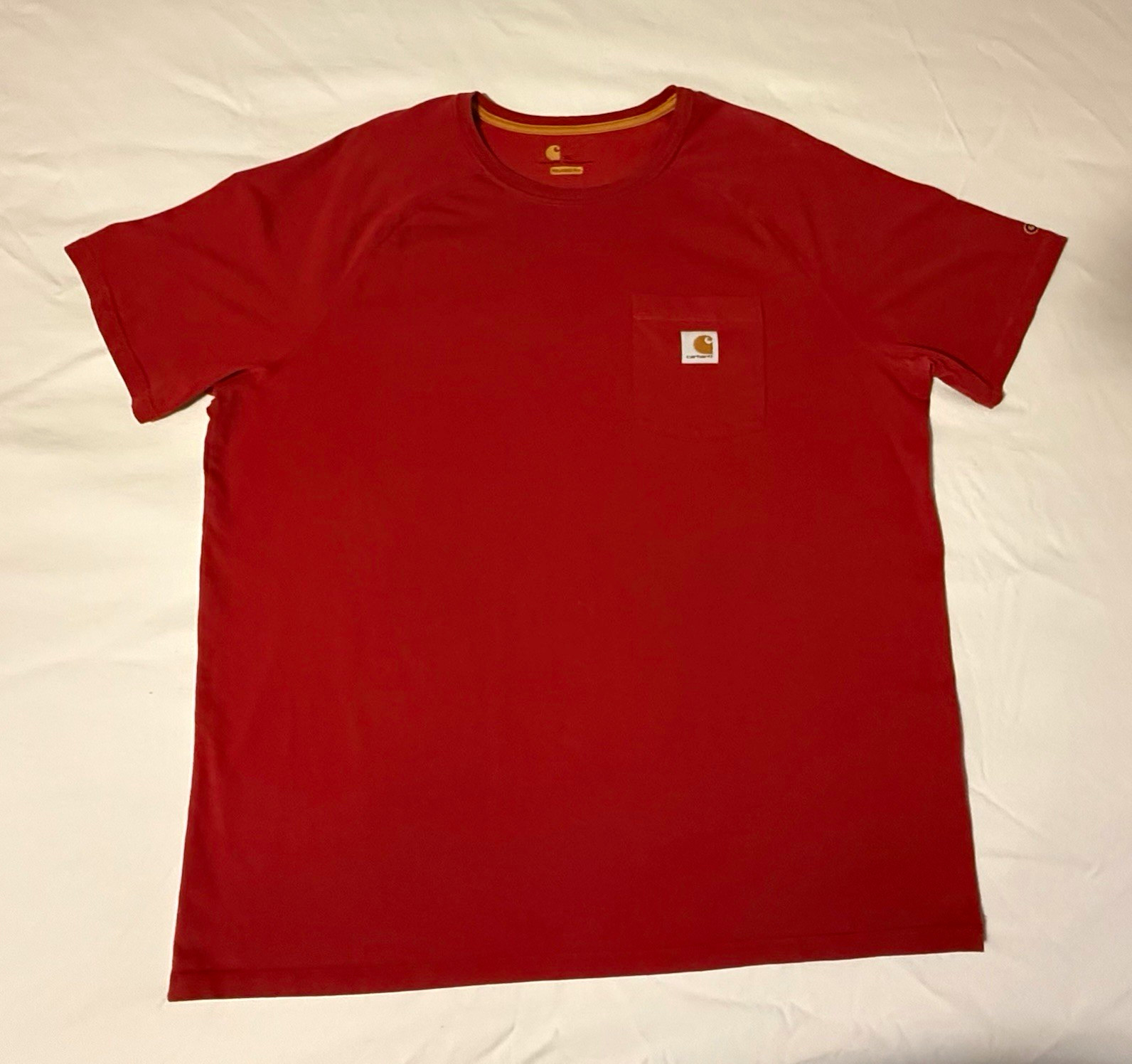 Carhartt Men’s Relaxed Fit Pocket T-Shirt Red Solid Crew Neck XL Regular