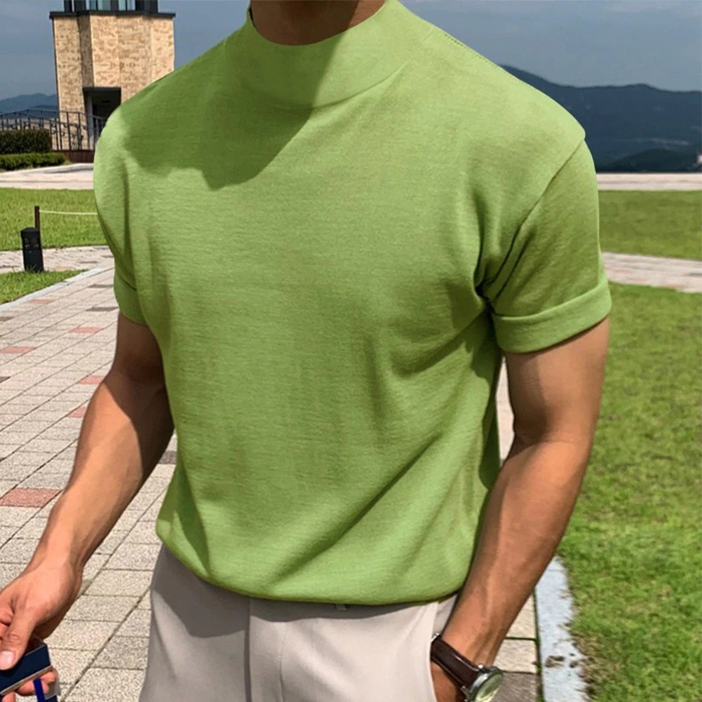 Cozy Men’s Undershirt Half Turtleneck Tee Top for Casual and Formal Events
