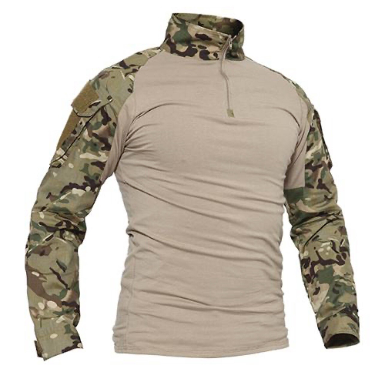 MAGCOMSEN Men’s Tactical Military 1/4 Zip Camo Long Sleeve Shirt Men’s XL Green