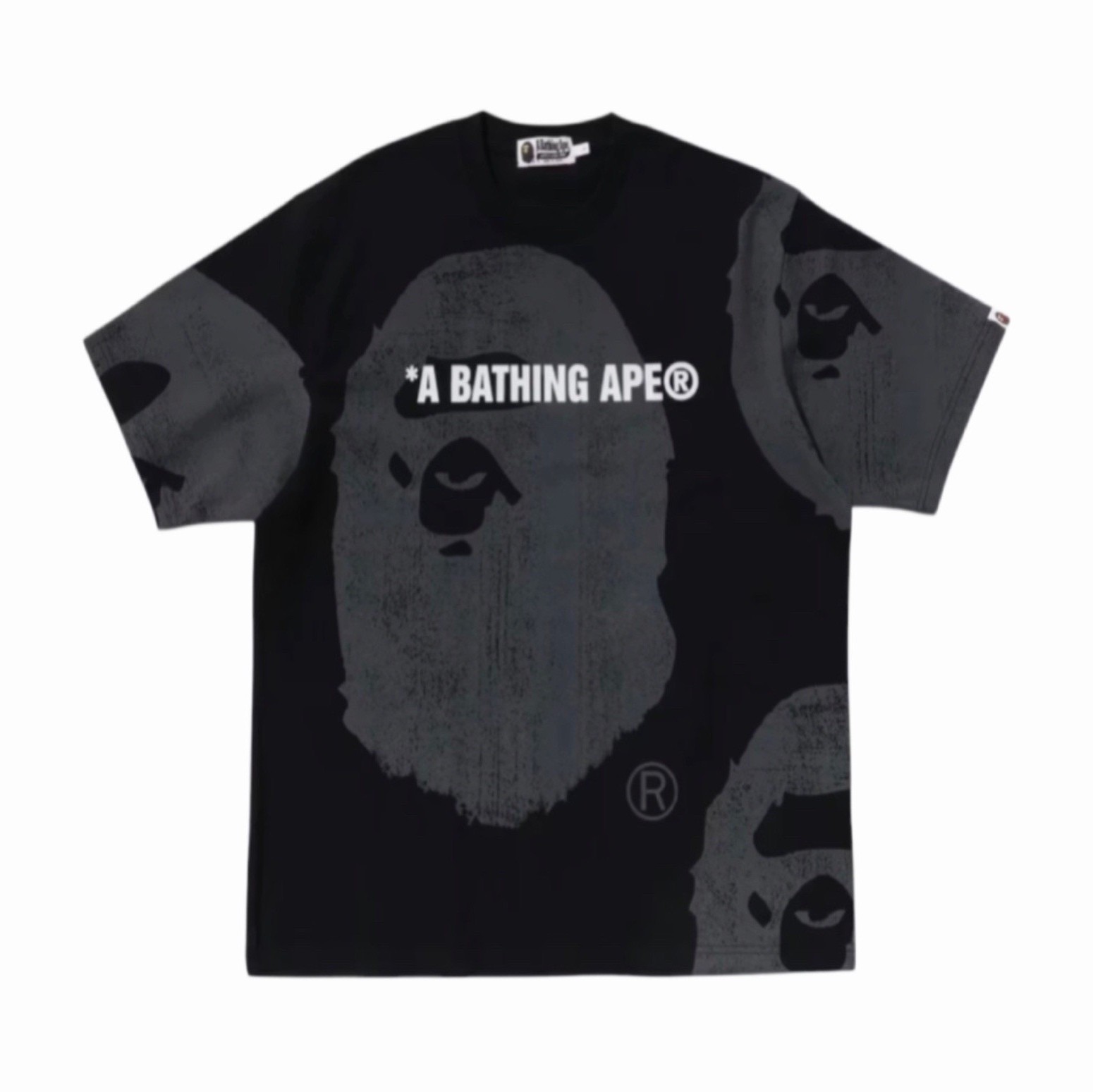 Bape Water Print Ape Head Relaxed Fit Tee Black/Grey