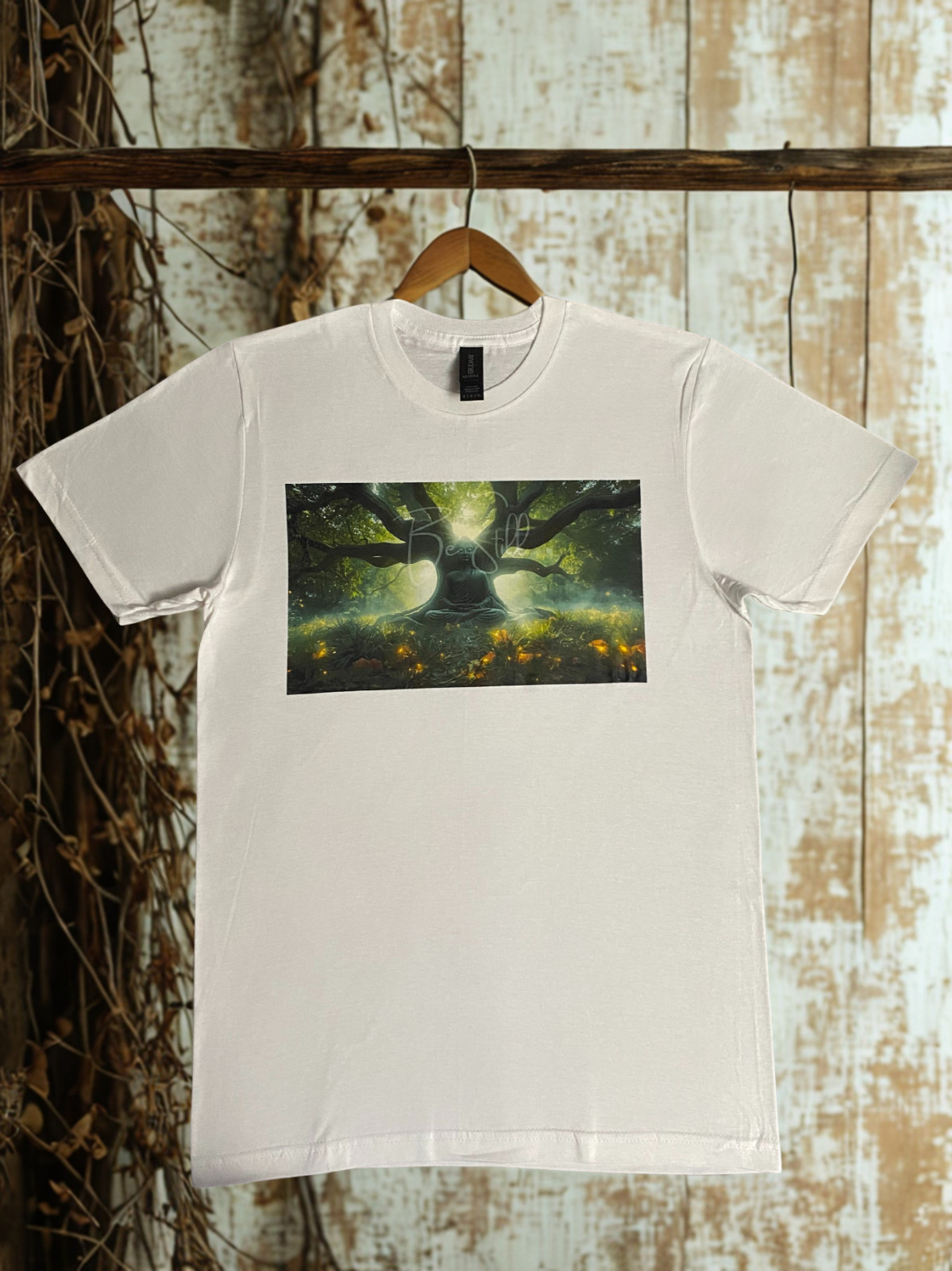 DTF Custom Made – BE STILL Short Sleeve T-Shirt – White SML