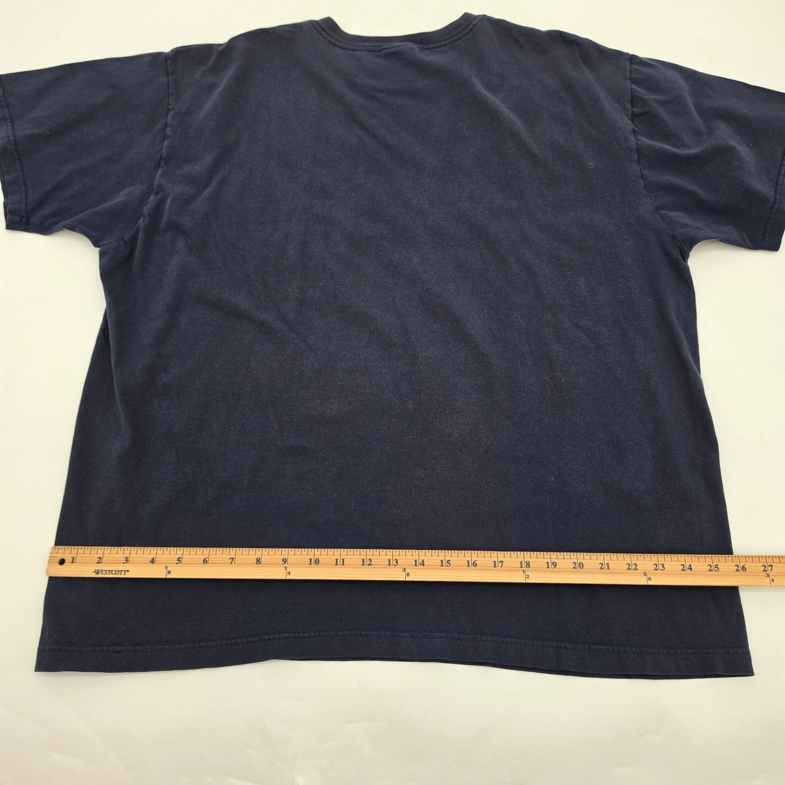 Vintage 90s Polo Ralph Lauren Men’s T-Shirt Size Large Navy Blue White Spellout