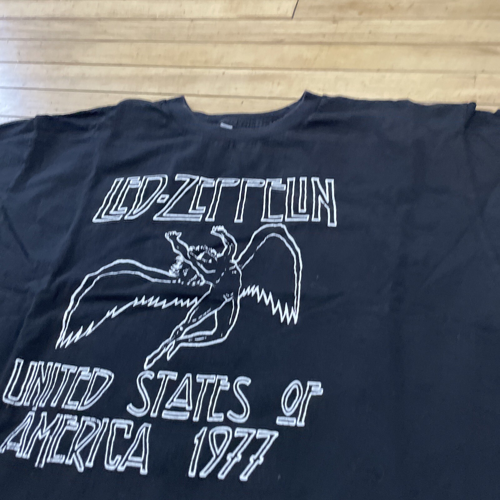 Led Zeppelin Shirt Vtg Y2k ALLSTYLE Men L Black Classic Rock Music Band Tee 42″