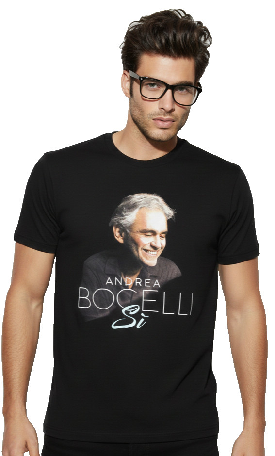Andrea Bocelli Si Black T Shirt Short Sleeve size 2XL XXL