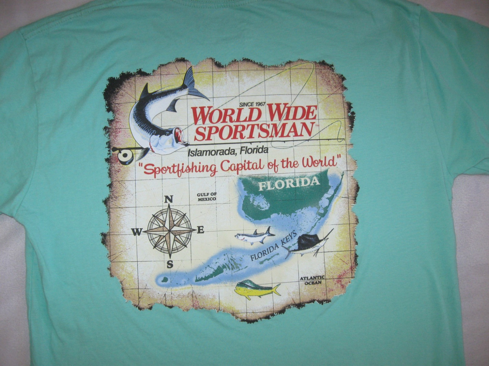 WORLD WIDE SPORTSMAN Islamorada Florida Keys T Shirt Men’s M FISHING MAHI MARLIN
