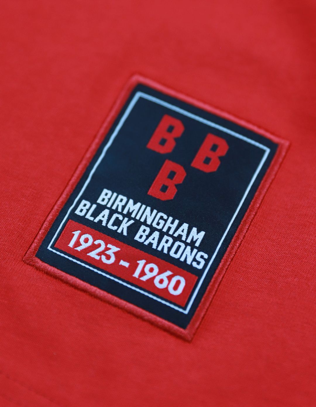 NLBM Negro Leagues Birmingham Black Barons Long Sleeve Tee Crimson Red