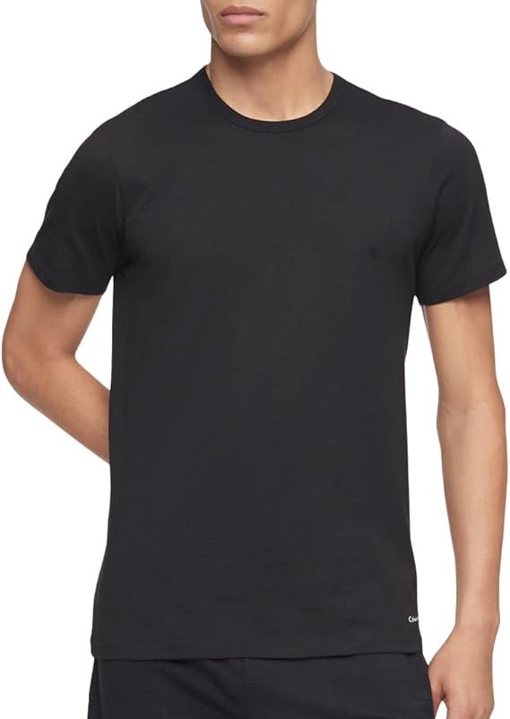Calvin Klein Men’s 3-Pack Cotton Crew-Neck Classic Slim T-Shirt Black Sz-XL