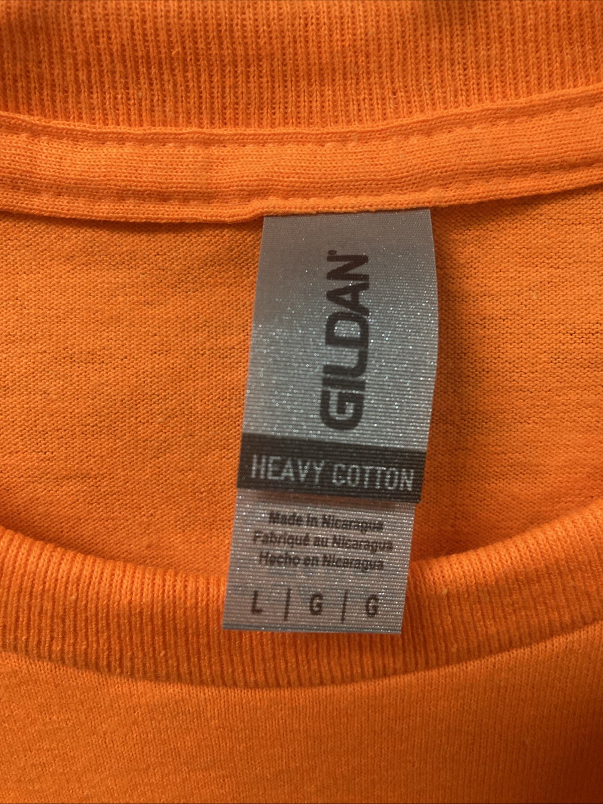 Gildan Men’s Heavy Cotton 5.3oz High Viz Safety Orange T-Shirt, Large, 2-pack