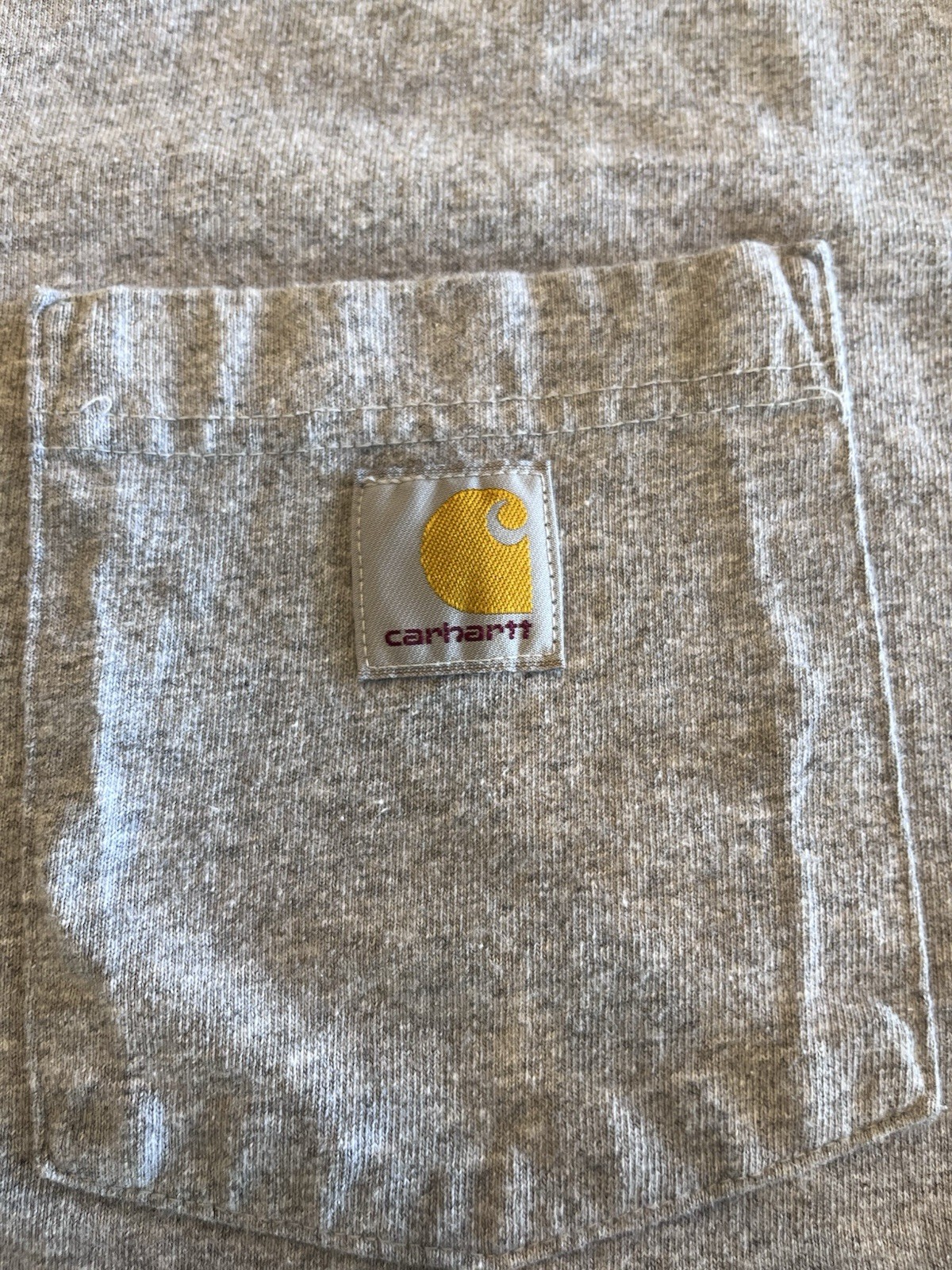 Carhartt Henley T Shirt Pocket Tee Mens Large Loose Fit Short Sleeve Gray K84
