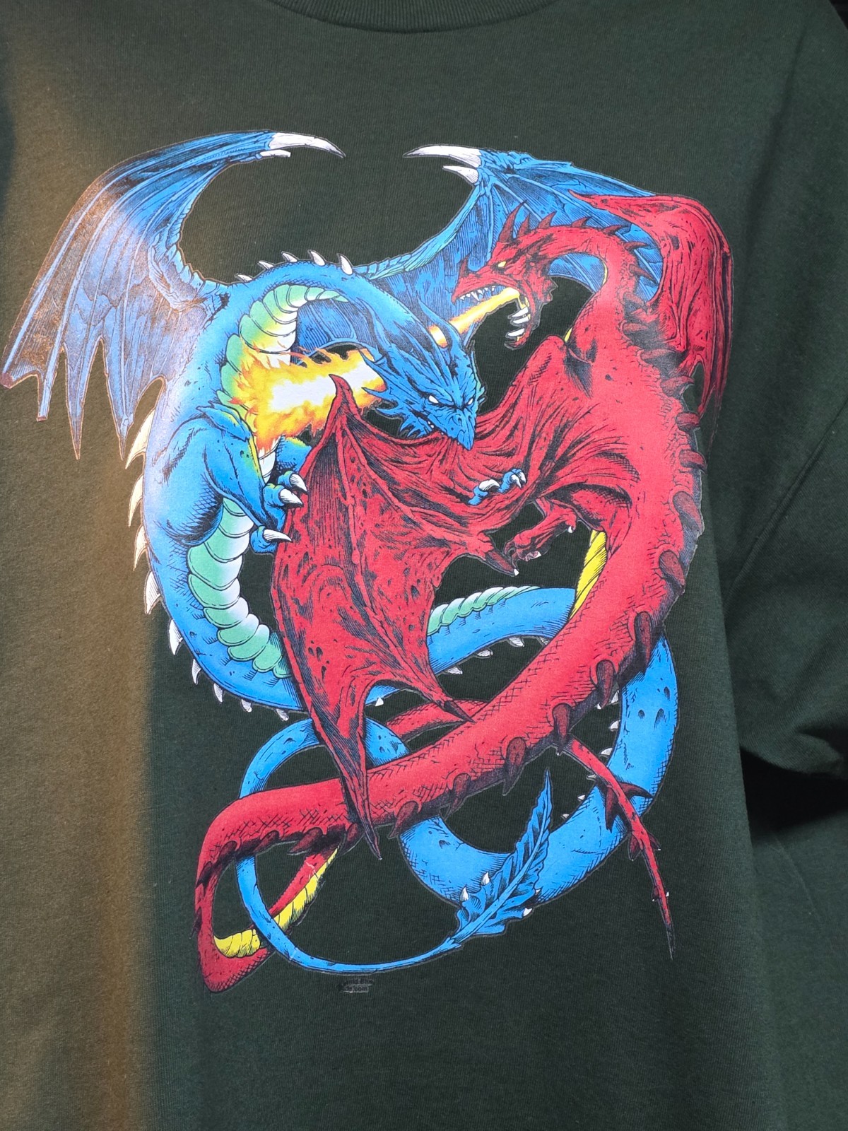 Fantasy Dragons X-Large Forest Green T-Shirt