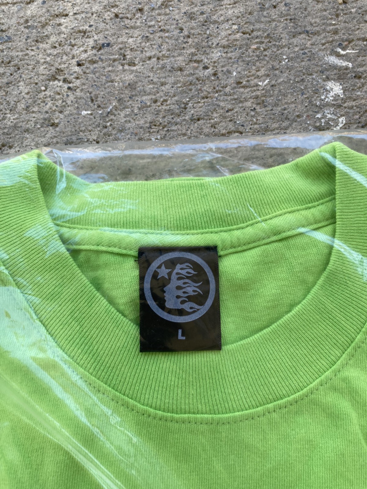 Hellstar Studios Path To Paradise Jesus Tee Neon Green Purple Pink Splat Cross