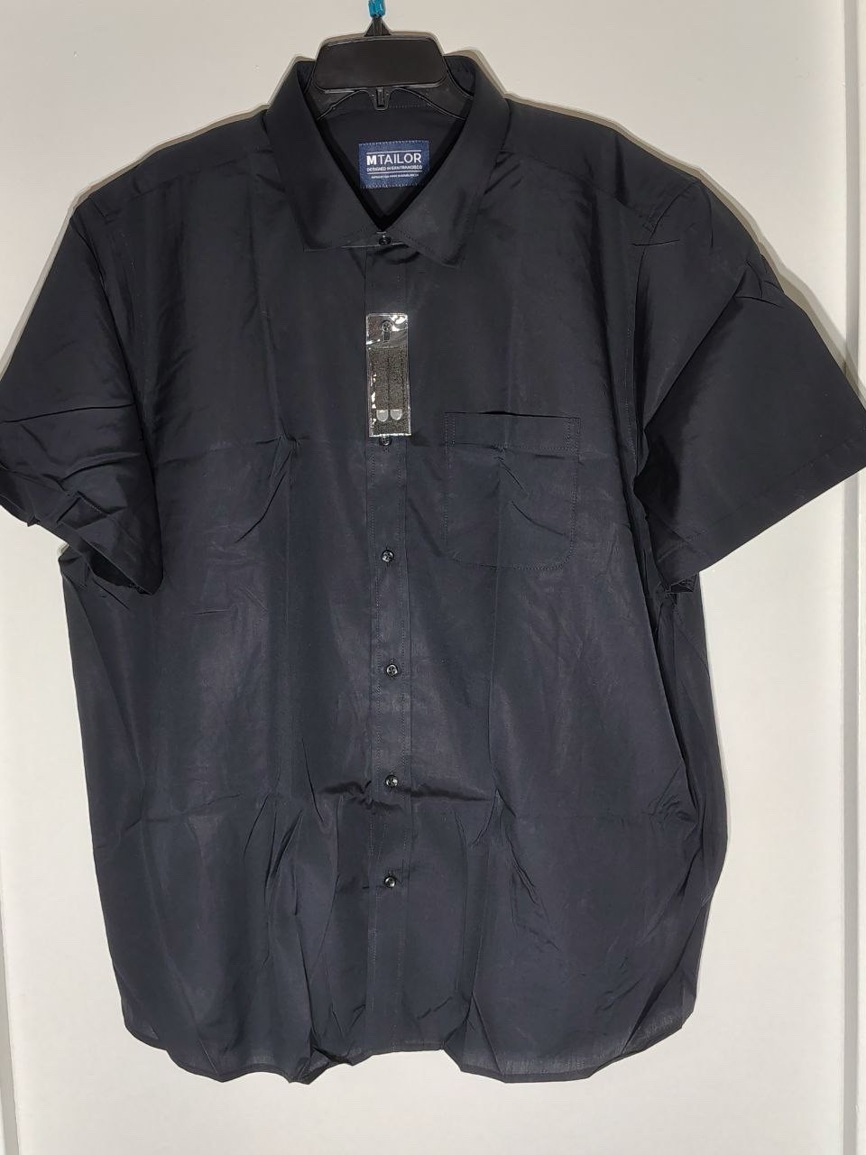 MTailor Men’s Black Shirt With Short Sleeves Size XL