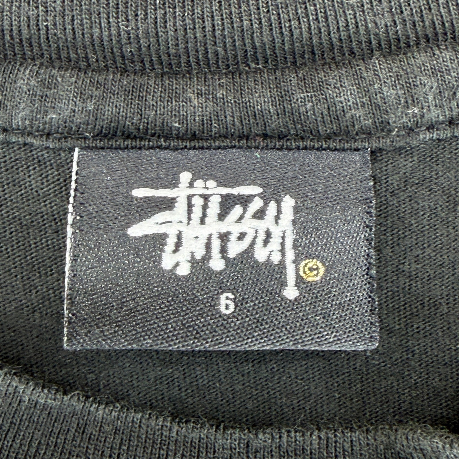 Stussy Mens Black Embroidered Red Box Logo Cotton Short Sleeve T-Shirt Size S