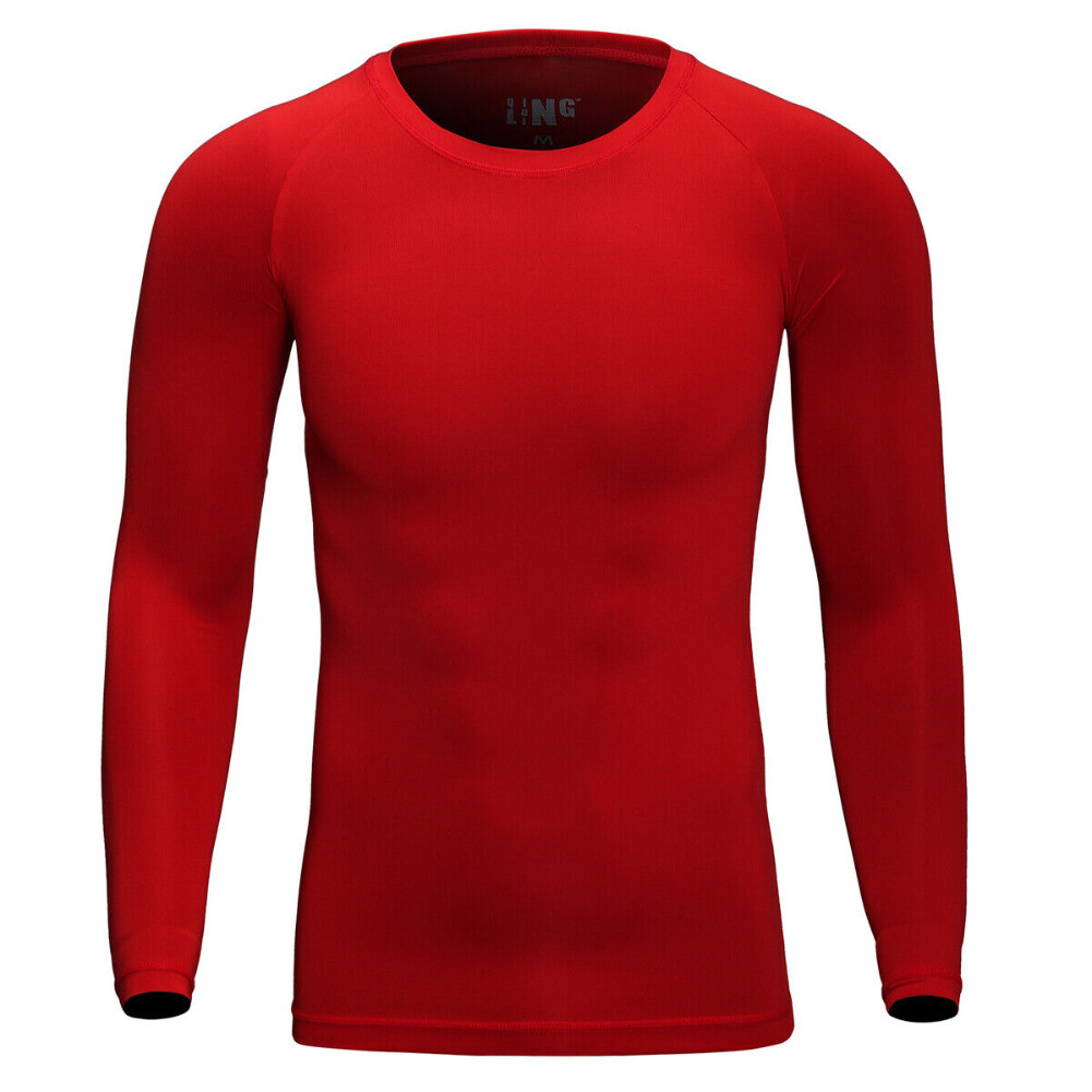 Men’s Winte Warmer Long Sleeve Moisture Wicking T-Shirt Gym Tight Shirt Liner US