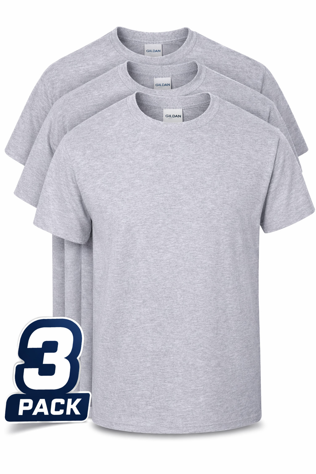 Pack of 3 Gildan G500 Mens Short Sleeve Heavy Cotton Size: XL Blank T-Shirts