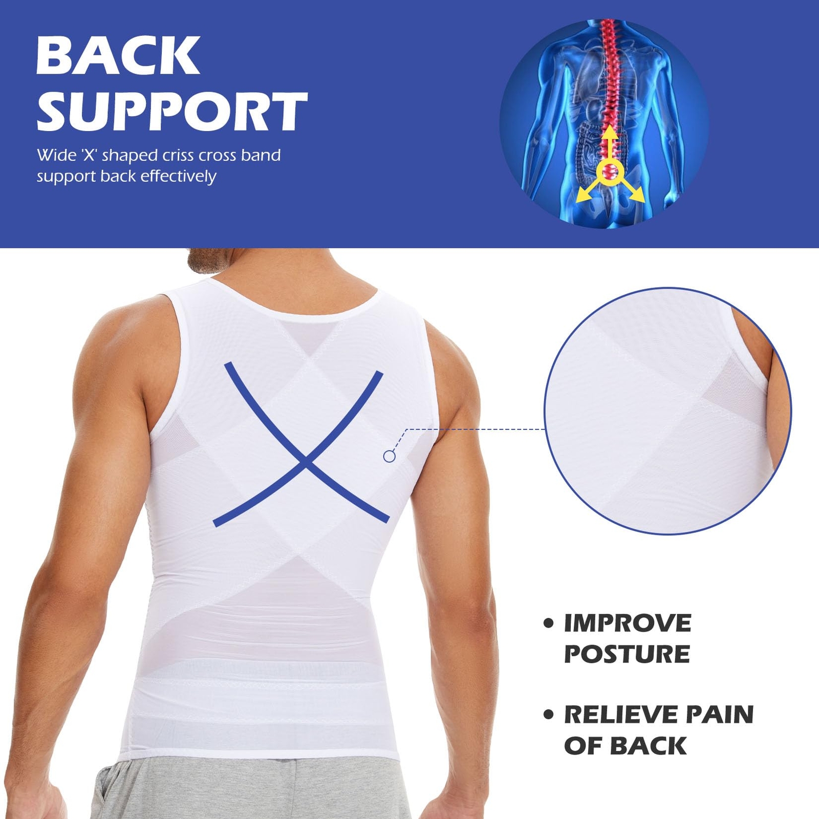 Men Compression Shirts Body shaper Tummy Control Underwear Slimming Girdle US
