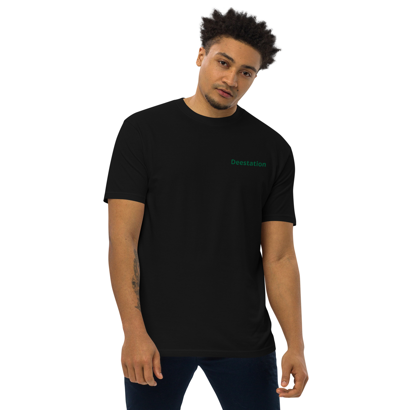 Deestation men’s premium tee shirt heavyweight season summer winter fall spring