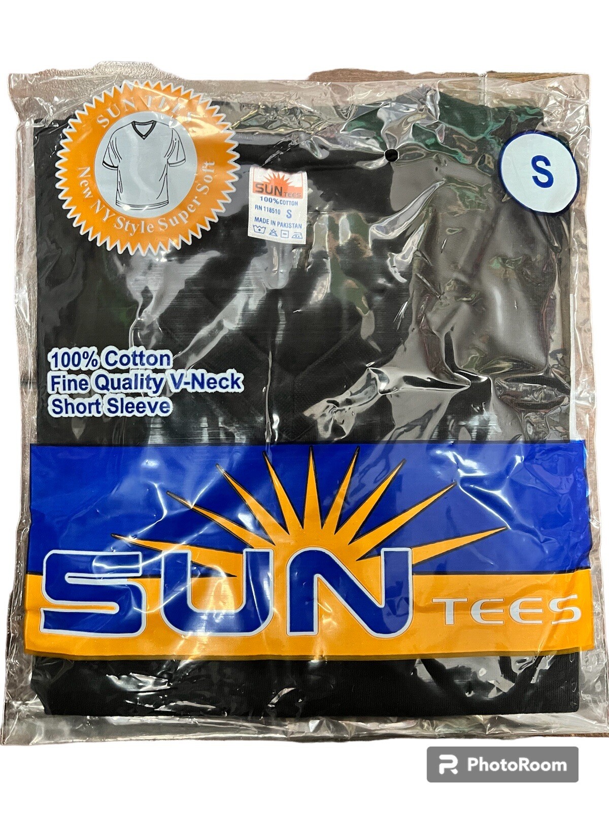 Sun Tees 100% Cotton Short Sleeve T Shirt Crew & V Neck (Black & White) S To 6XL