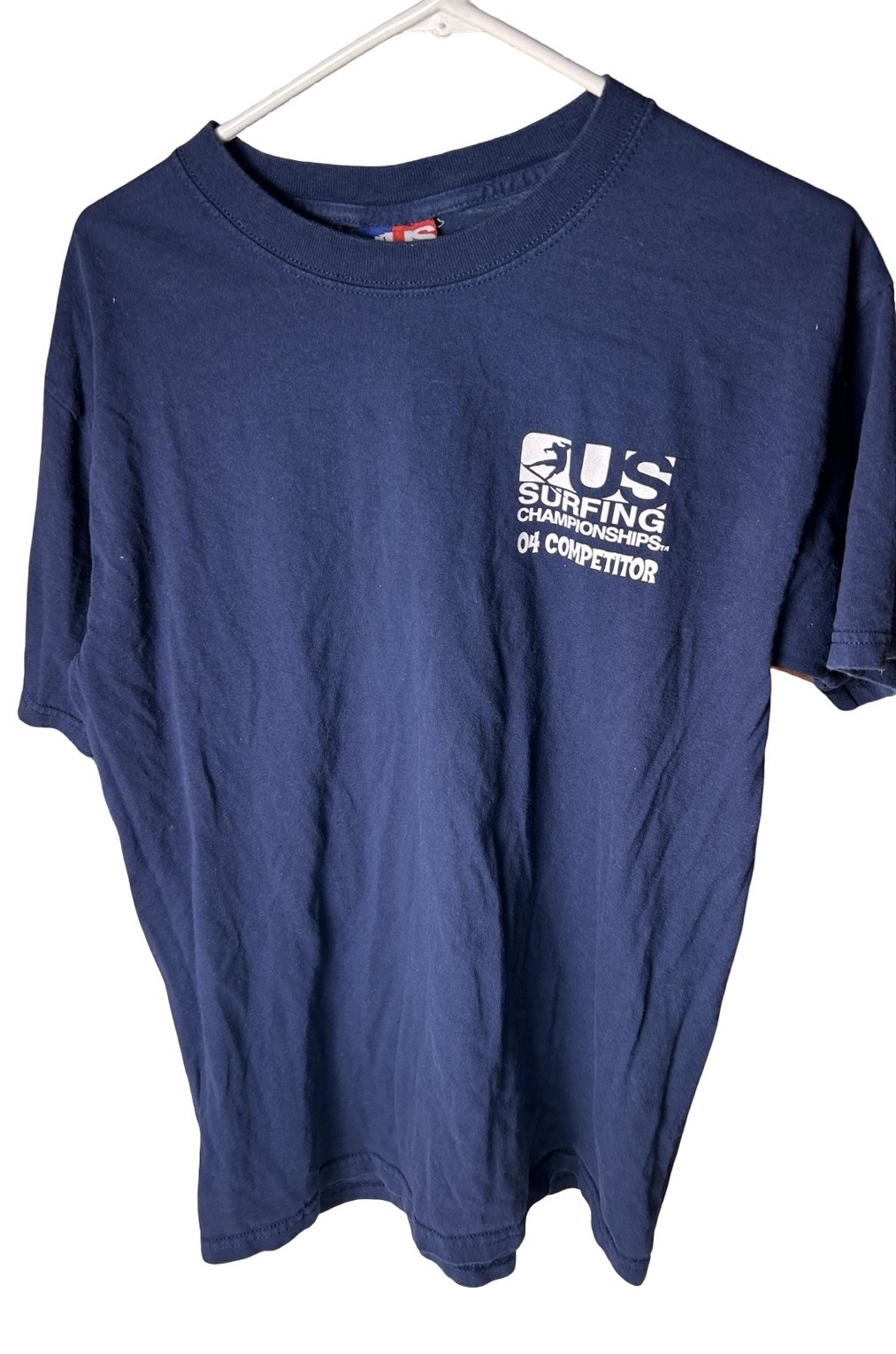 VTG US Surfing Championship 04 Competitor T-shirt Size M Navy Blue Short Sleeve