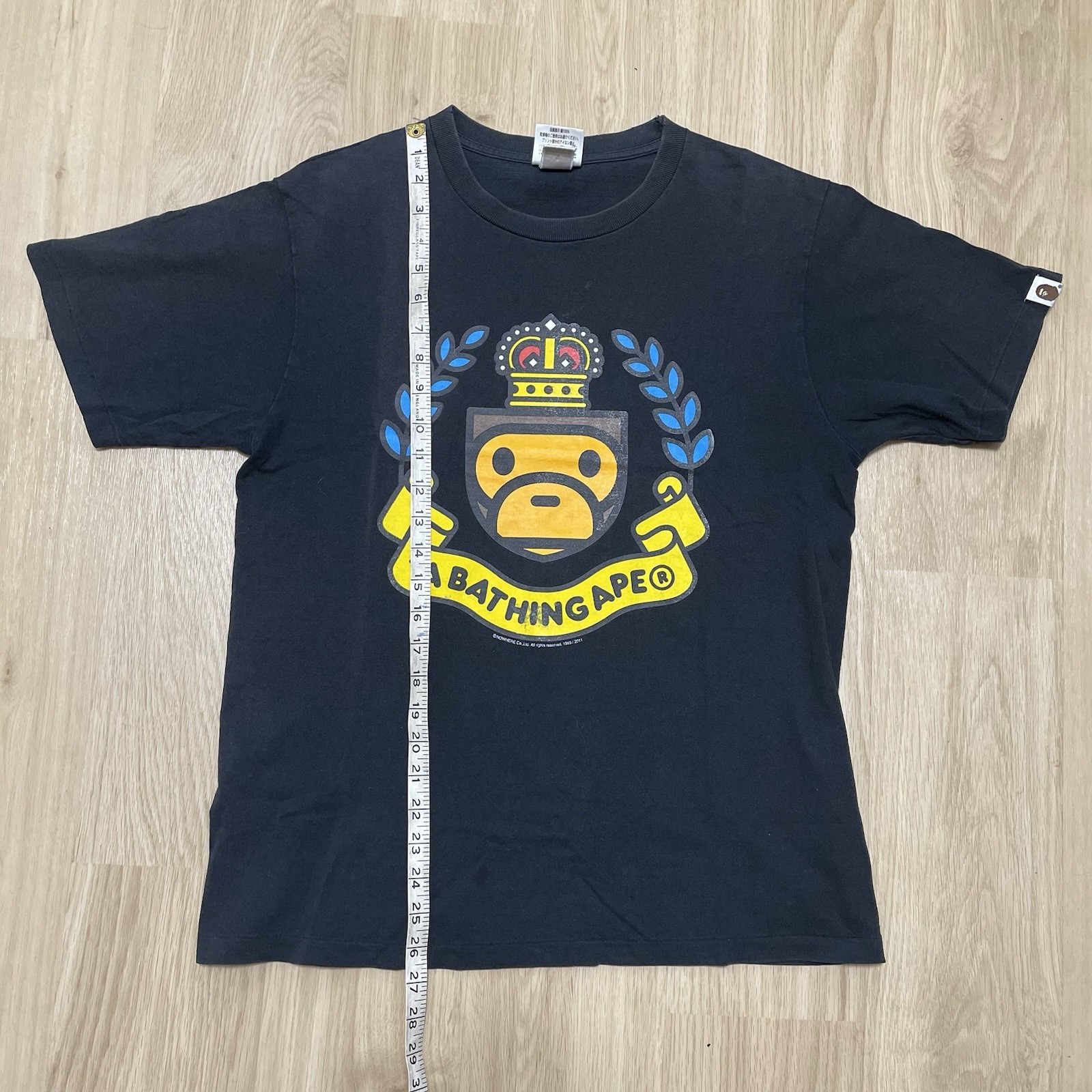 Vintage Bape Baby Milo T-Shirt A Bathing Ape Black M Medium Japan Made Nigo 00s