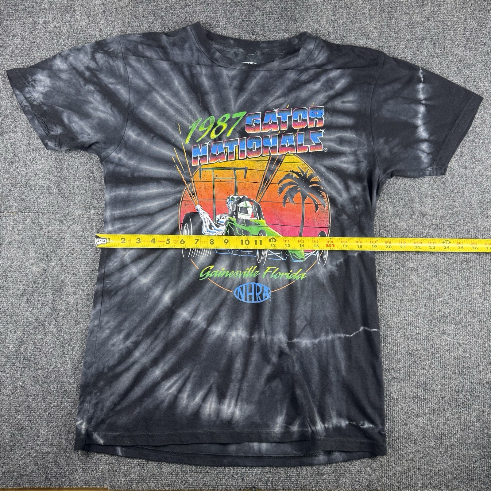 VTG NHRA 1987 Gator Nationals T-Shirt Size M Black Retro Car Graphic Cotton Men