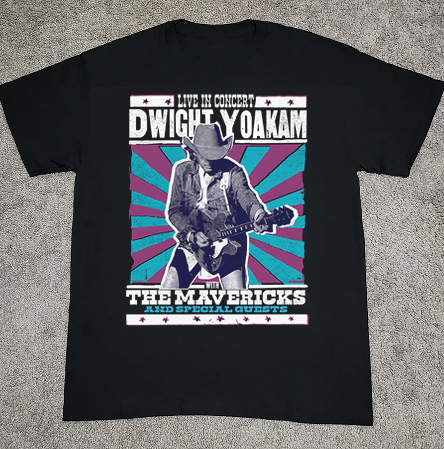 NEW Dwight Yoakam 2025 Tour Concert Black All Size Tee Shirt FF09