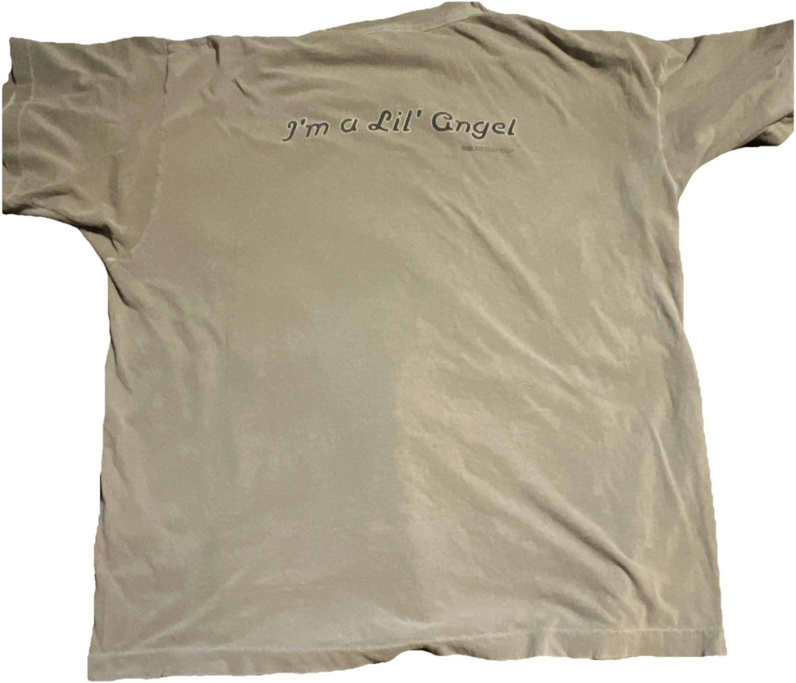 Vintage 1996 “I’m a Lil’ Angel” Gray Graphic Tee Men’s L Cotton Crew Neck