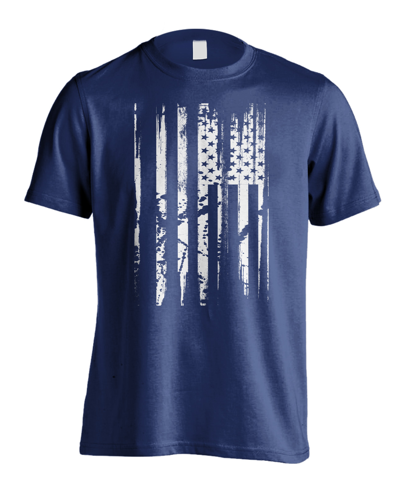 New Men’s Distressed American Flag T-Shirt Athletic USA Sports Fan Gym Tee Shirt