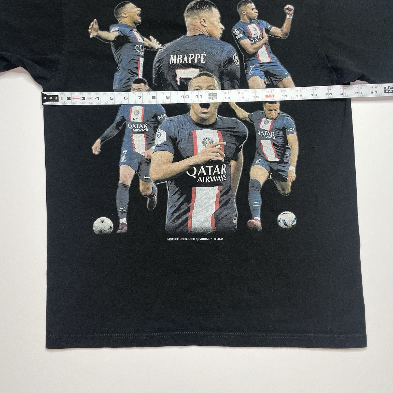Mbappe Soccer Shirt Graphic Men’s Large Qatar Airways Black Tee Short Sleeve