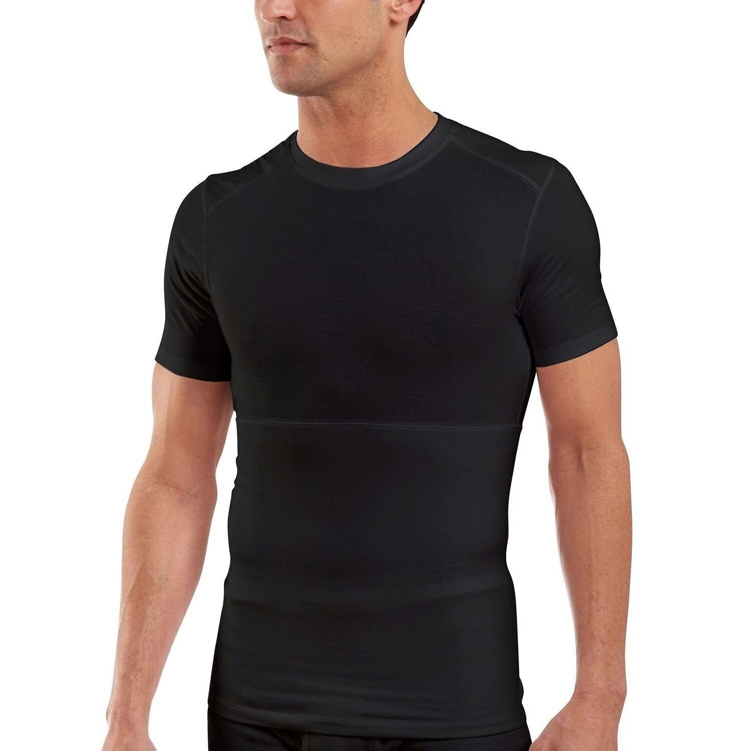 Powerbody Sculpt Men’s Shapewear Crew Neck T-Shirt Black Or White Sizes M-3XL