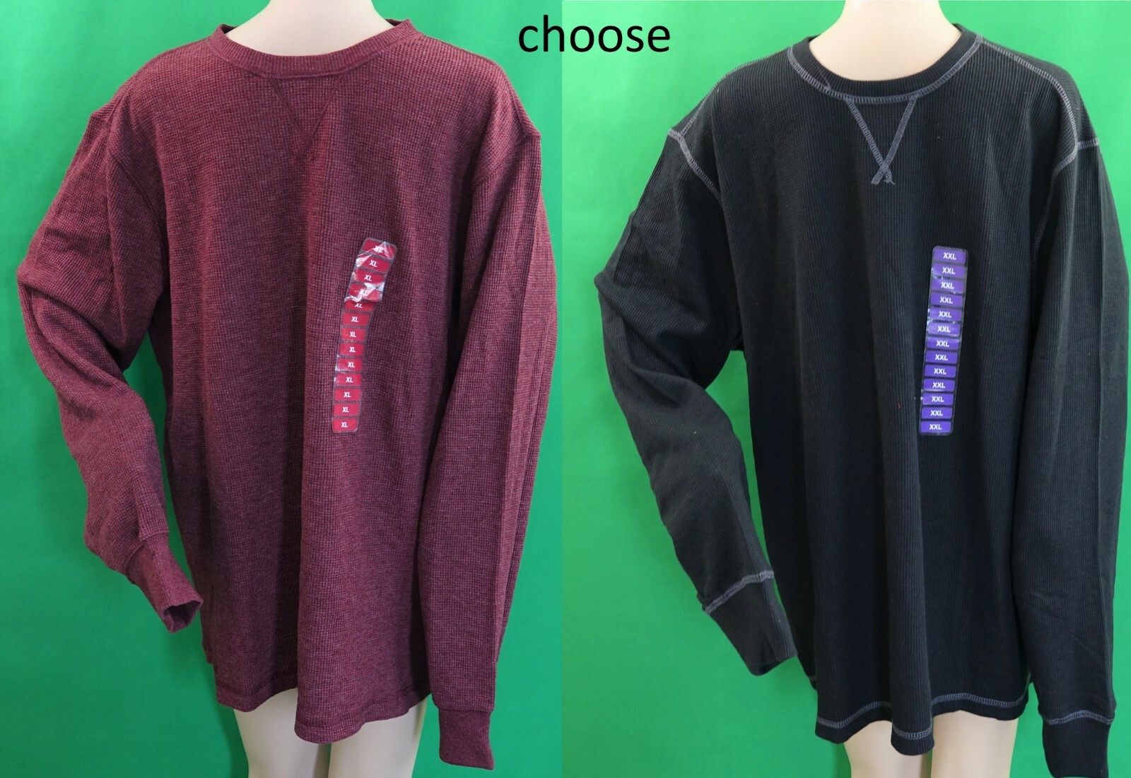 NWT G.H. BASS & CO. tawny port red or black long sleeve thermal pull on shirt