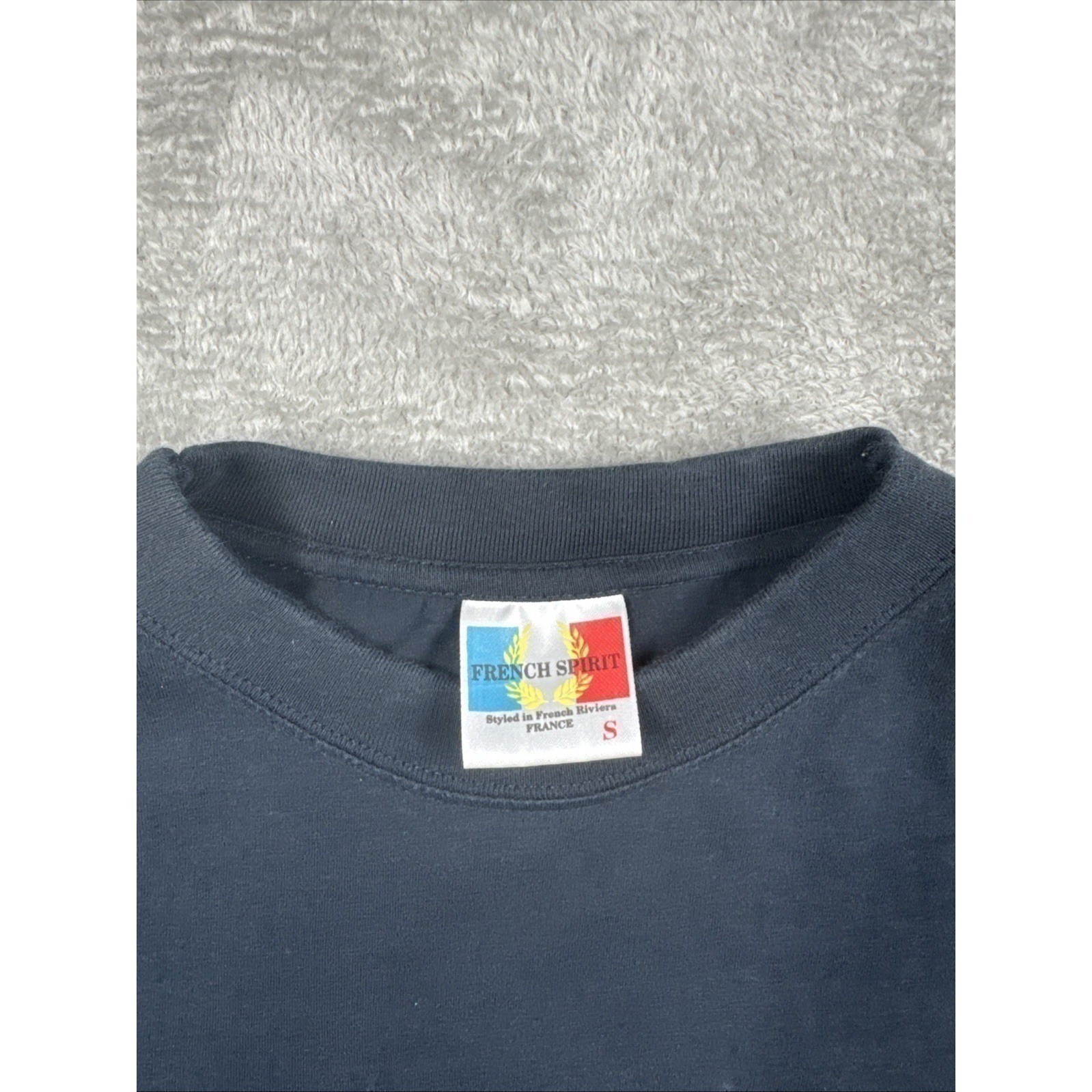 Vintage French Spirit Embroidered Monaco French Riviera T Shirt Men Size Small