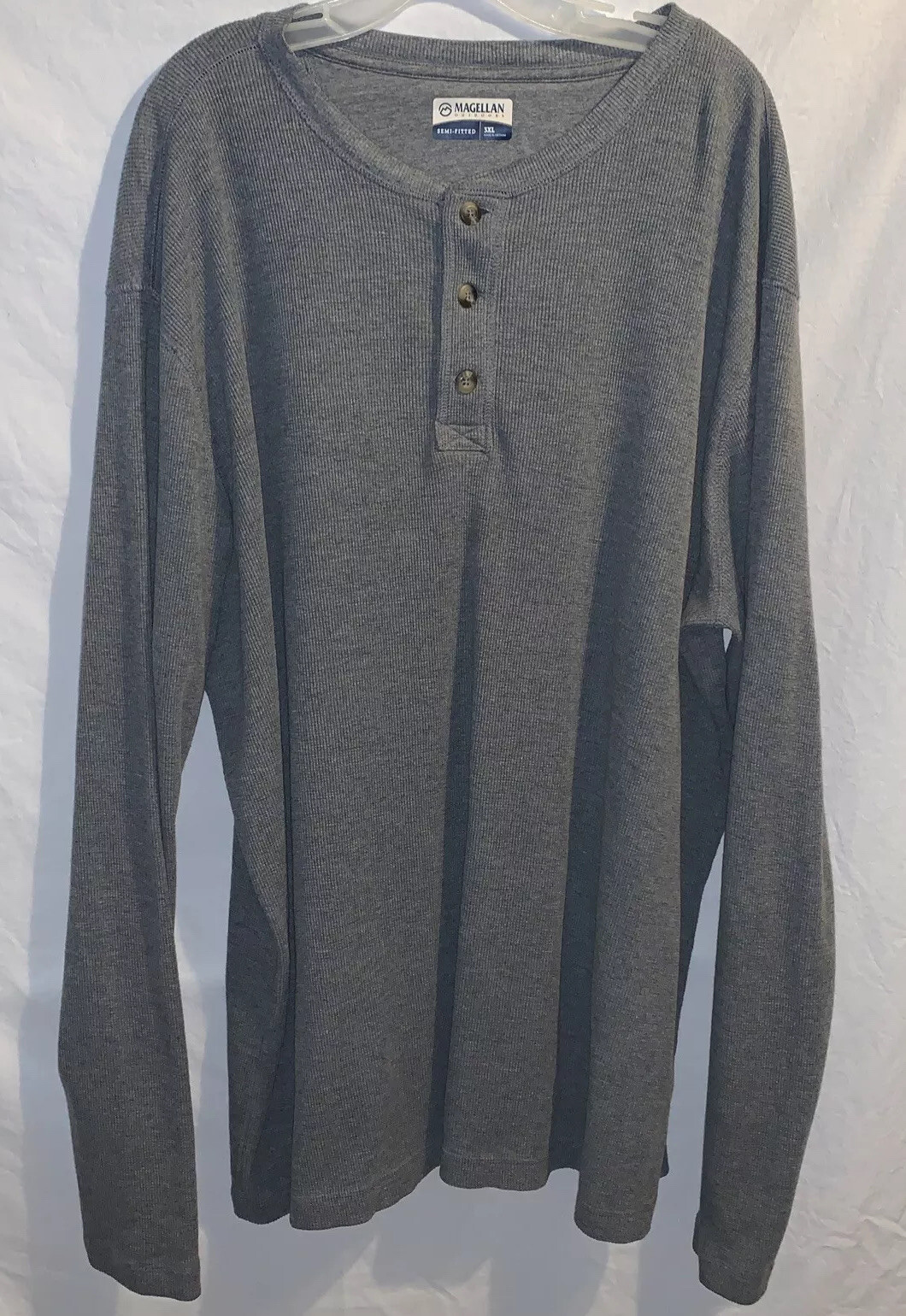 Magellan Outdoor Semi- Fitted Long Sleeve Gray Thermal Shirt Size 3XL