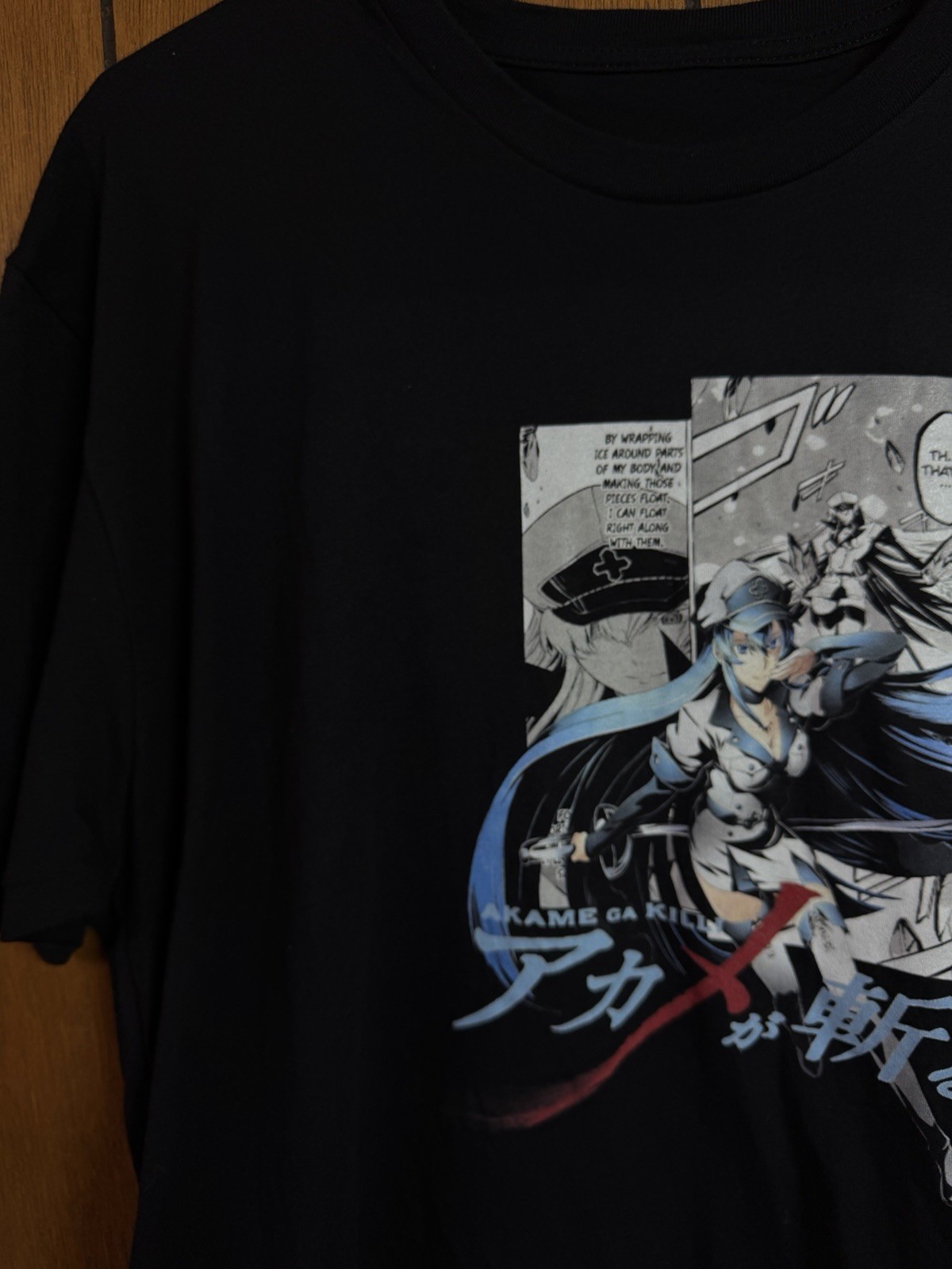 ESDEATH AKAME GA KILL ANIME Vintage Manga Panel T Shirt Size Large