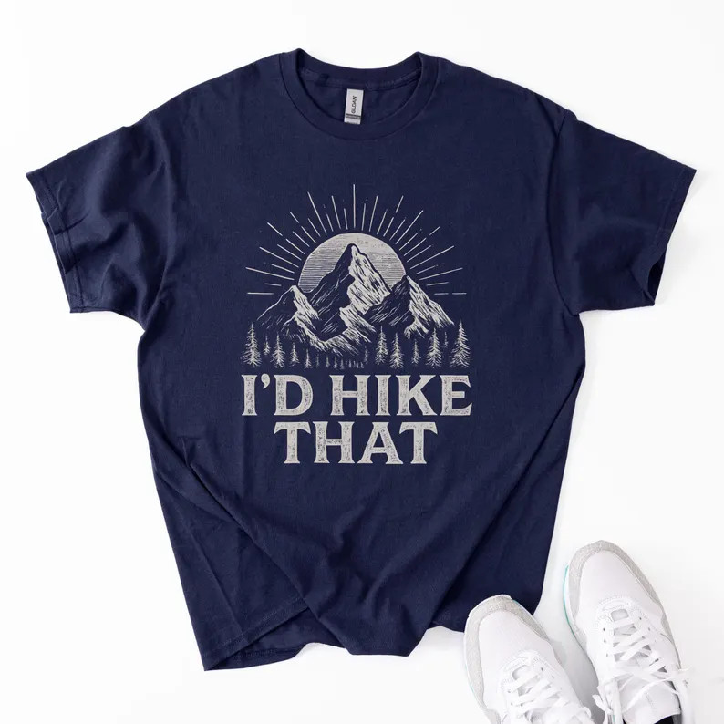 Funny Hiking Retro Mountain Outdoors Gildan Tee