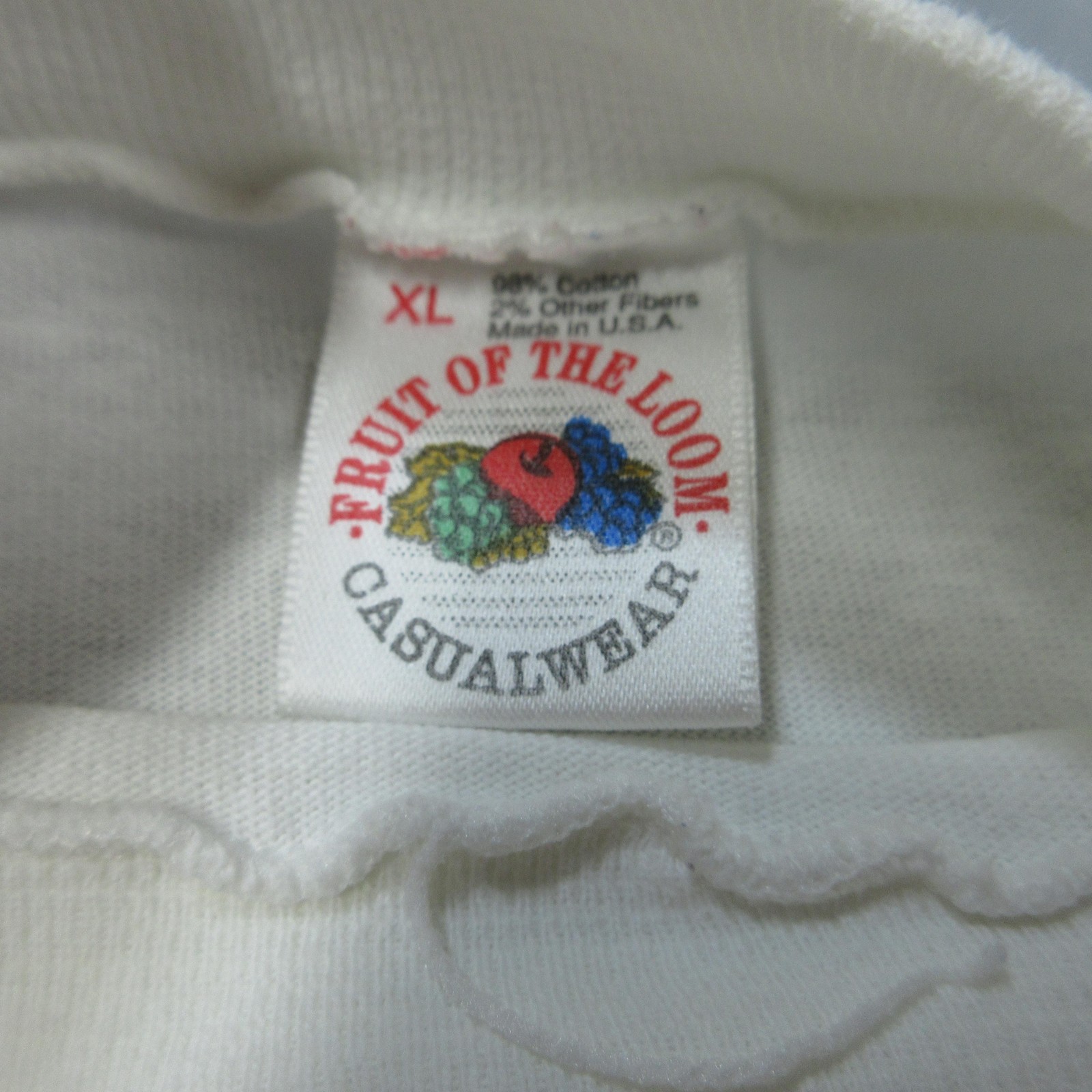 Vintage Fruit of the Loom Shirt Men XL White Mock Neck Long Sleeve USA 90s Thras