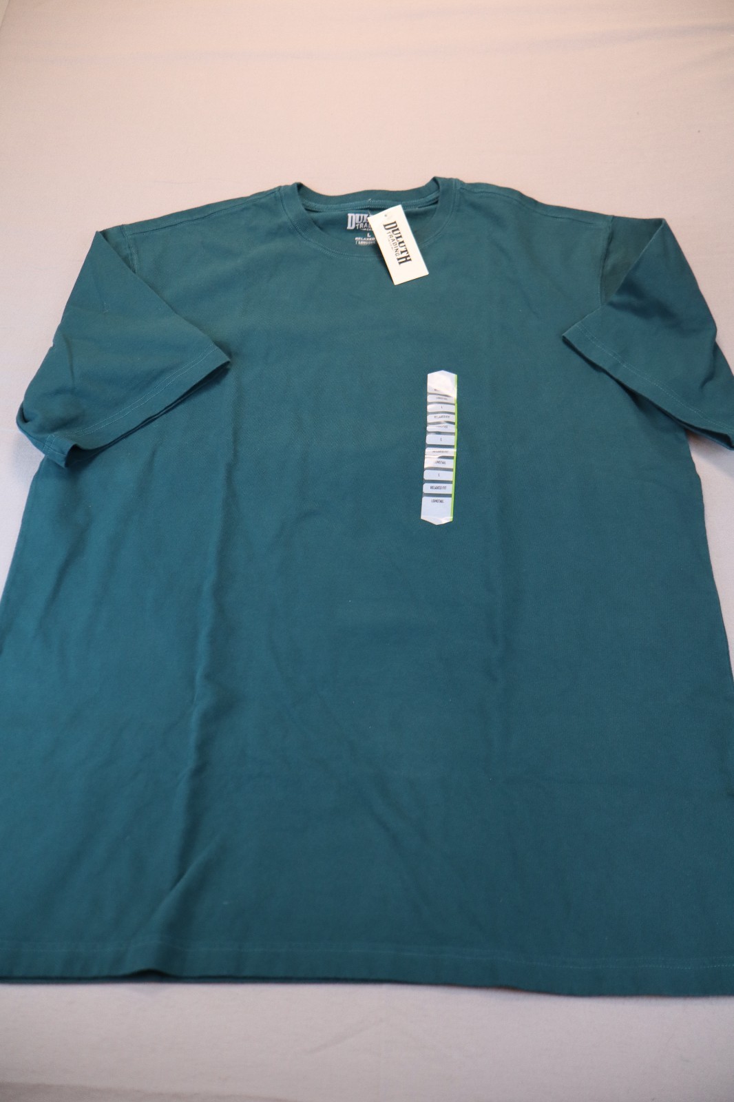 NEW Duluth Trading Co Longtail T Relaxed Short Sleeve T Shirt Green Crewneck L