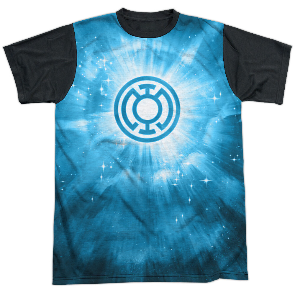 Green Lantern Blue Energy Adult Halloween Costume T Shirt (Black Back), S-3XL
