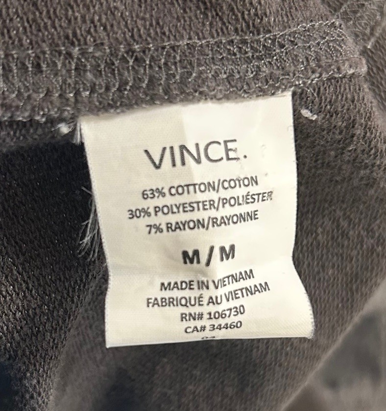 Vince Henley Pullover Shirt Mens M Gray Long Sleeve Raglan Button Up Casual