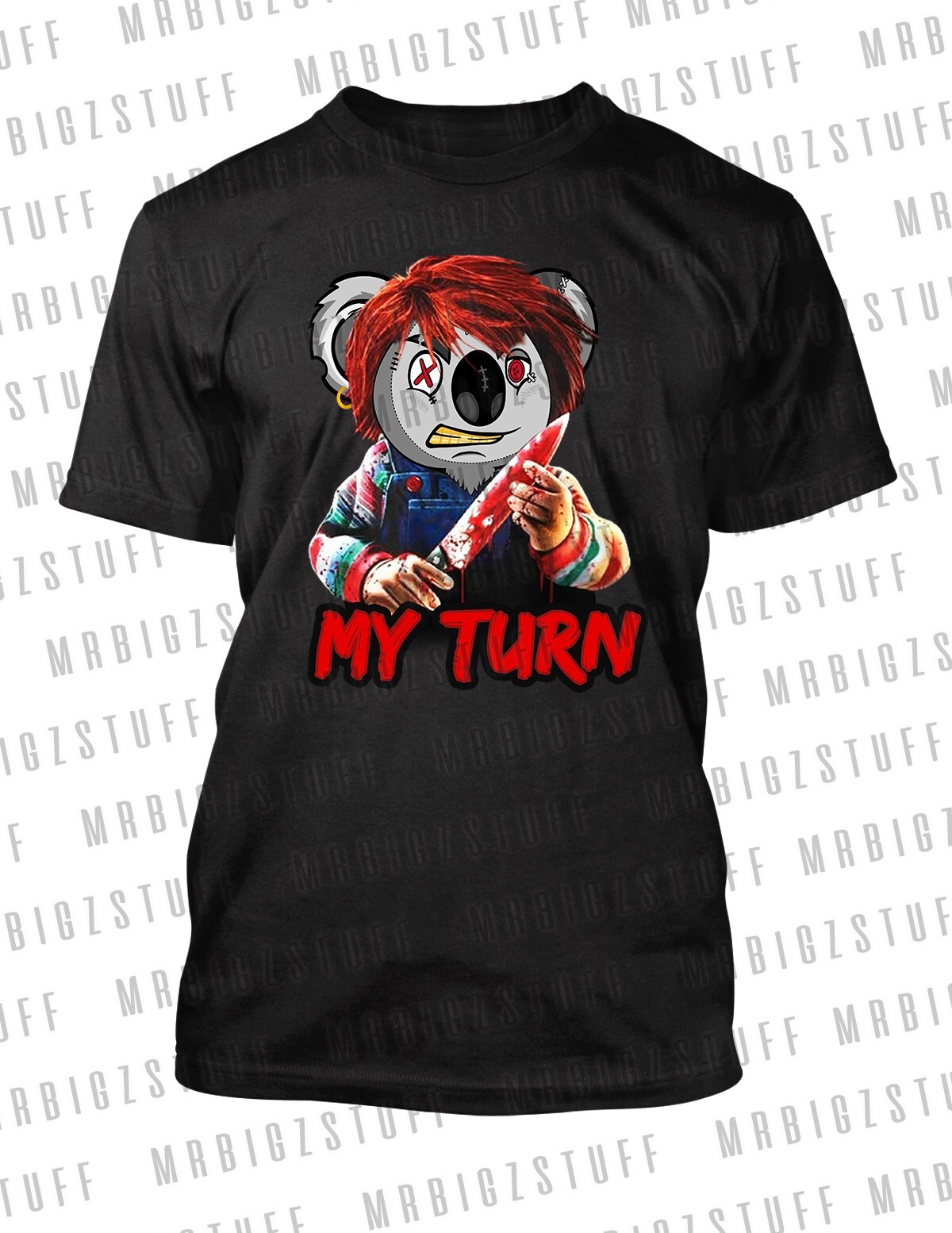 Halloween Chucky Bear Tee Shirt Big & Tall 8X Greystone Hip Hop Scary Movie T