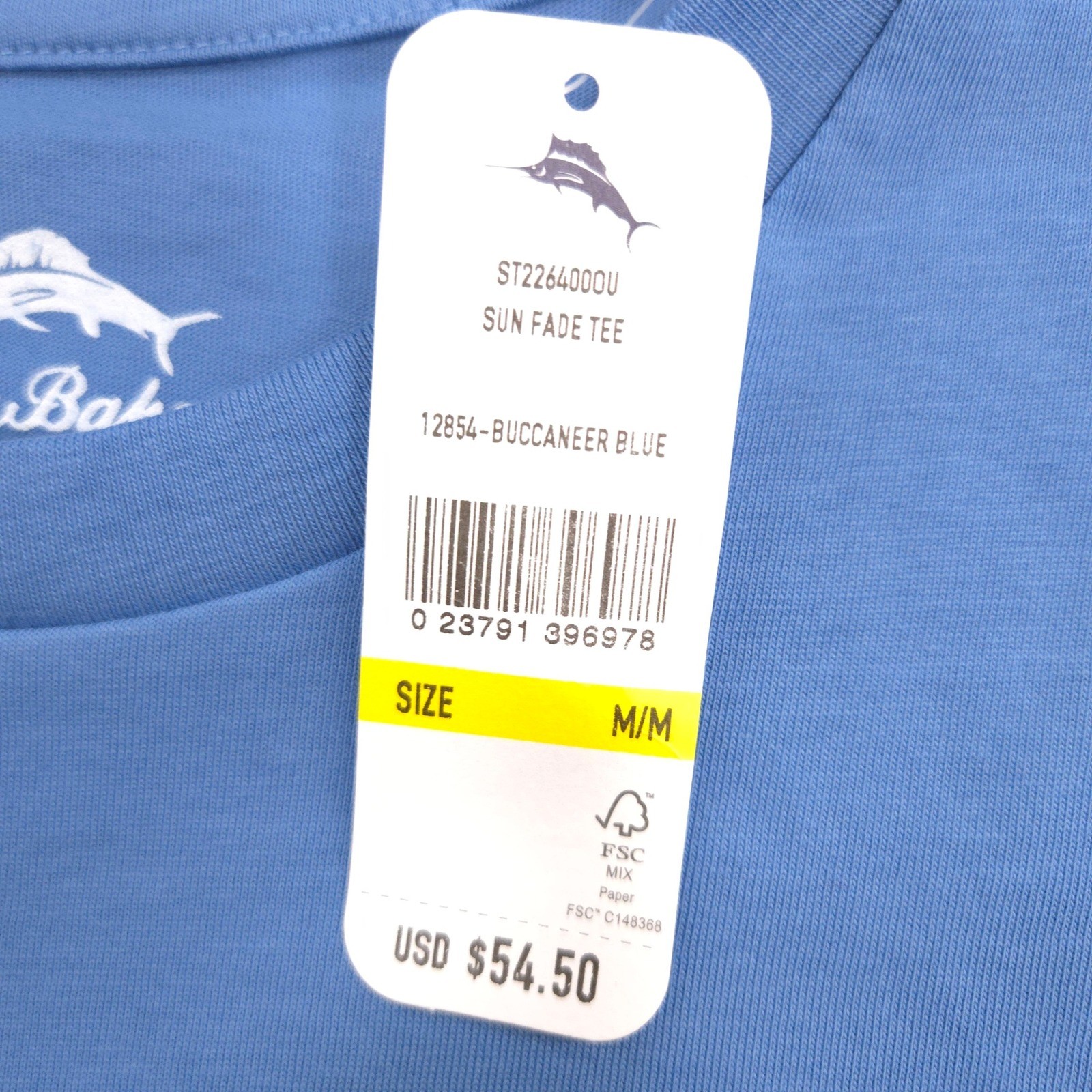 Tommy Bahama T Shirt Mens M Blue Sun Fade Tropical Palm Graphic Short Sleeve NEW