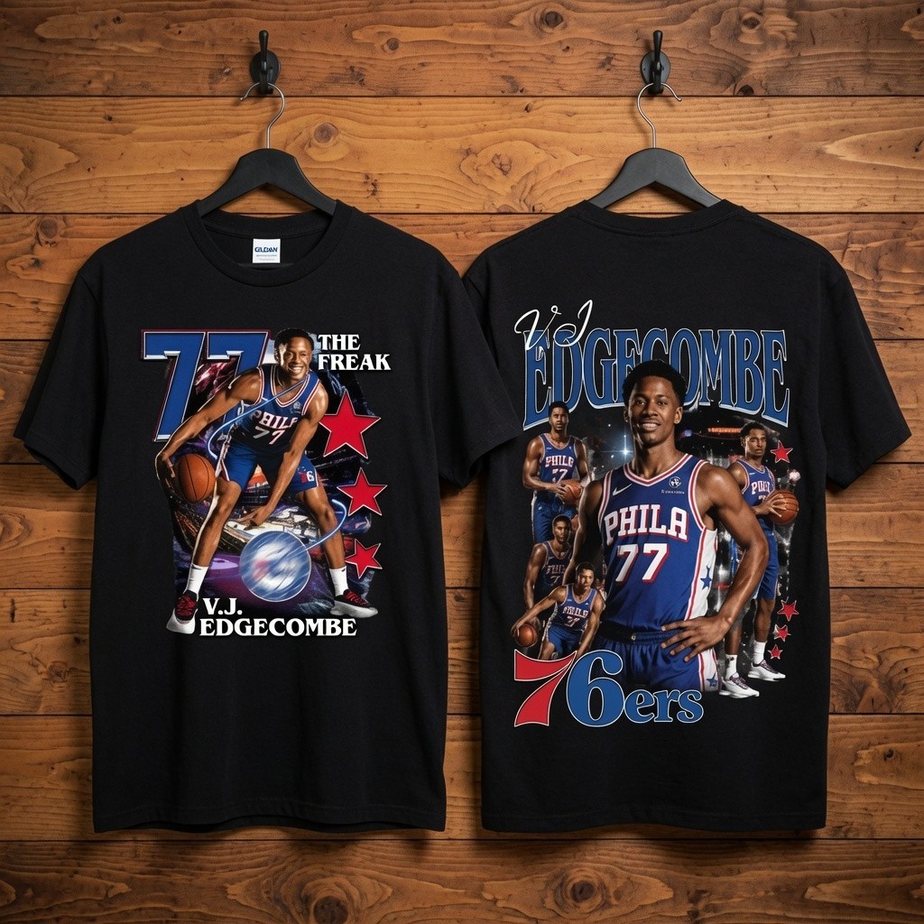 VJ Edgecombe 77 T-Shirt Vintage 90s Bootleg Basketball Graphic Tee Baylor Gift