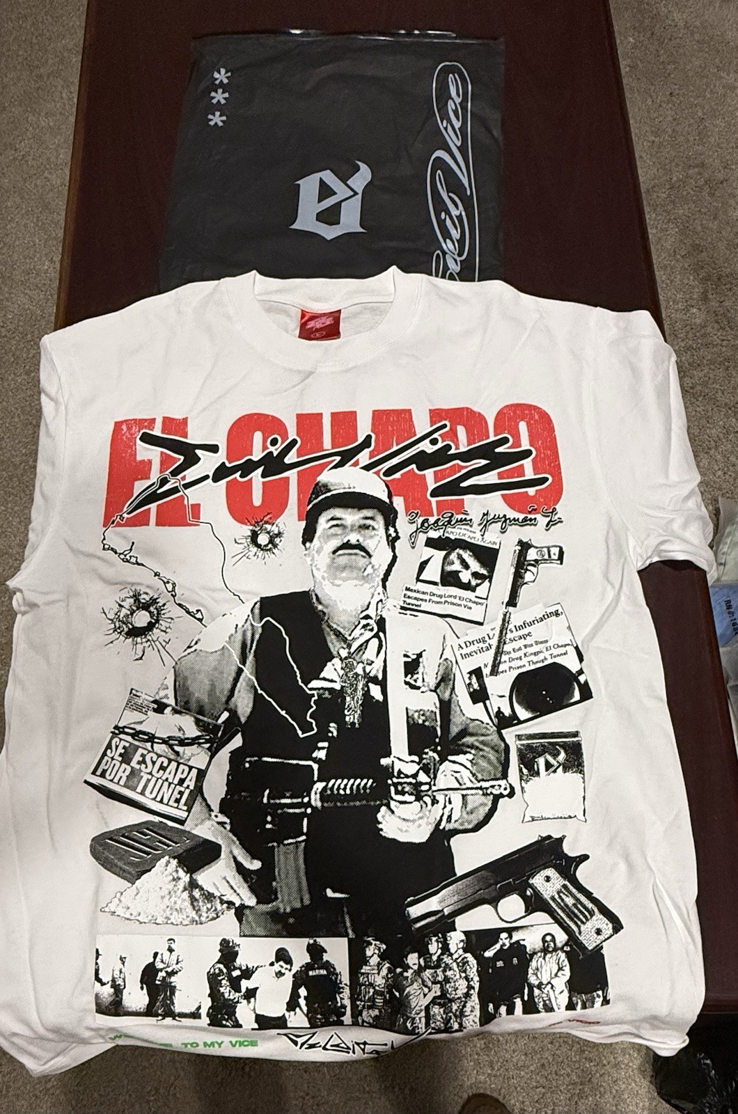 White Evil Vice Pablo Escobar El Chapo Tee.