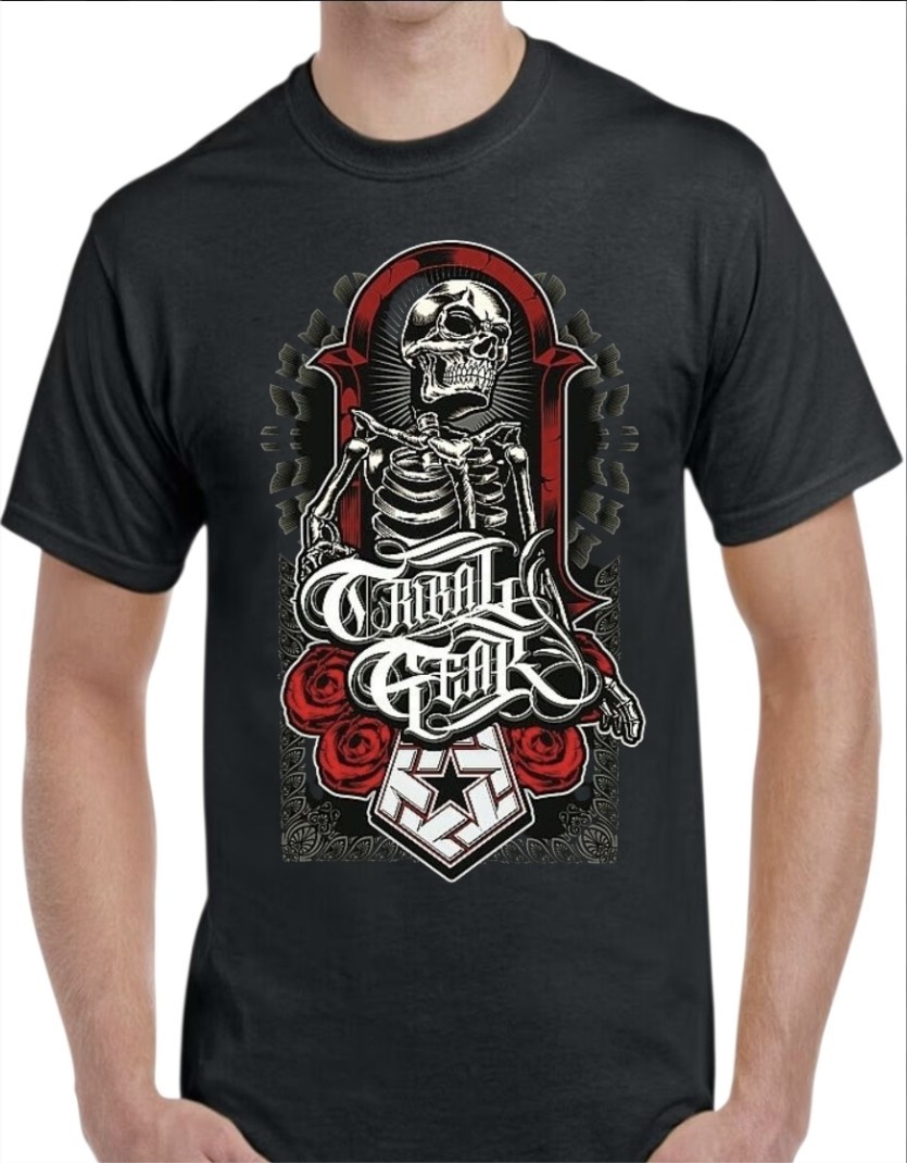 Tattoo Graphic Black Men’s T-Shirt Small To 3X-Large Style #16