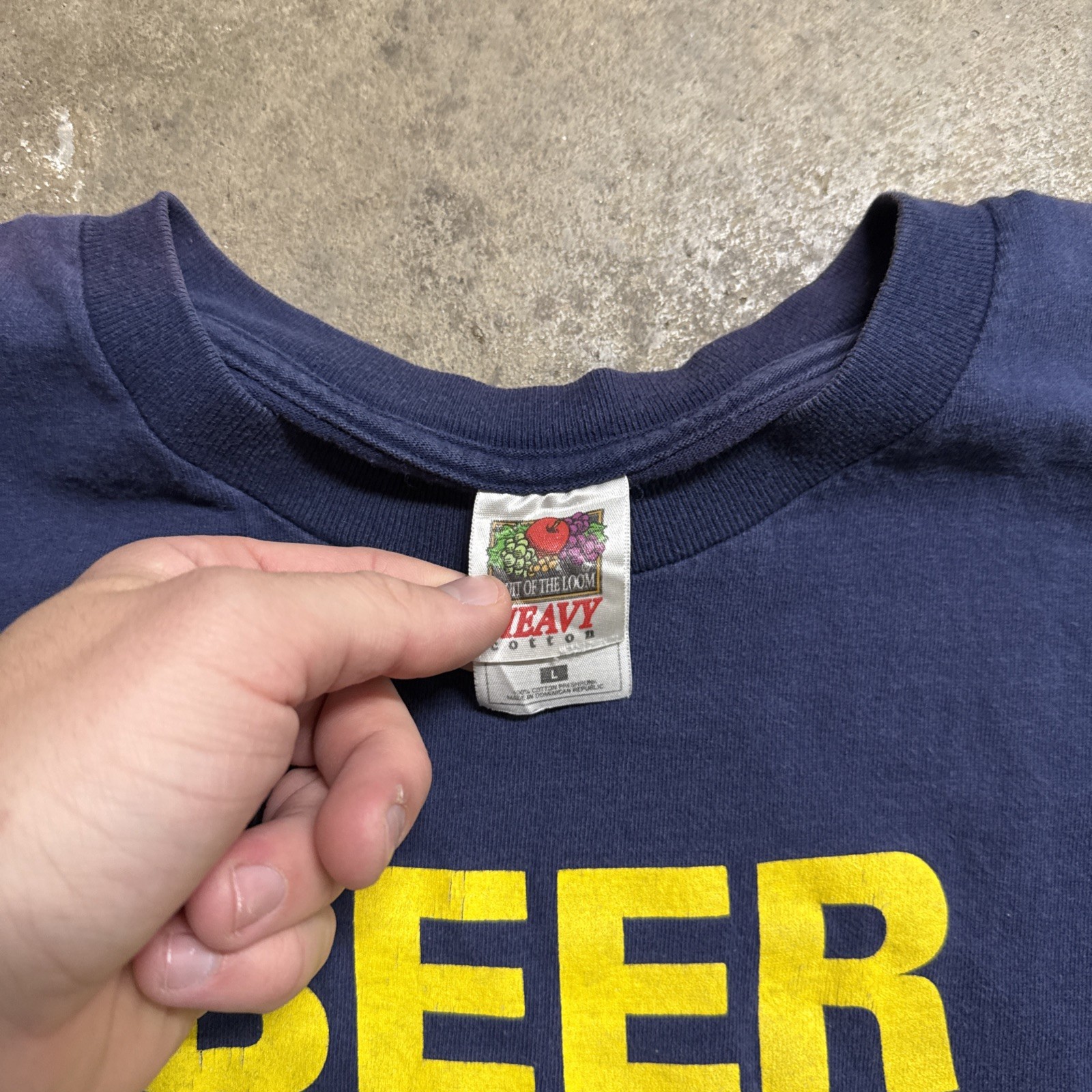 Vintage Beer Shirt Mens Large Navy 90s Funny Quote Police Parody Skate Alcohol
